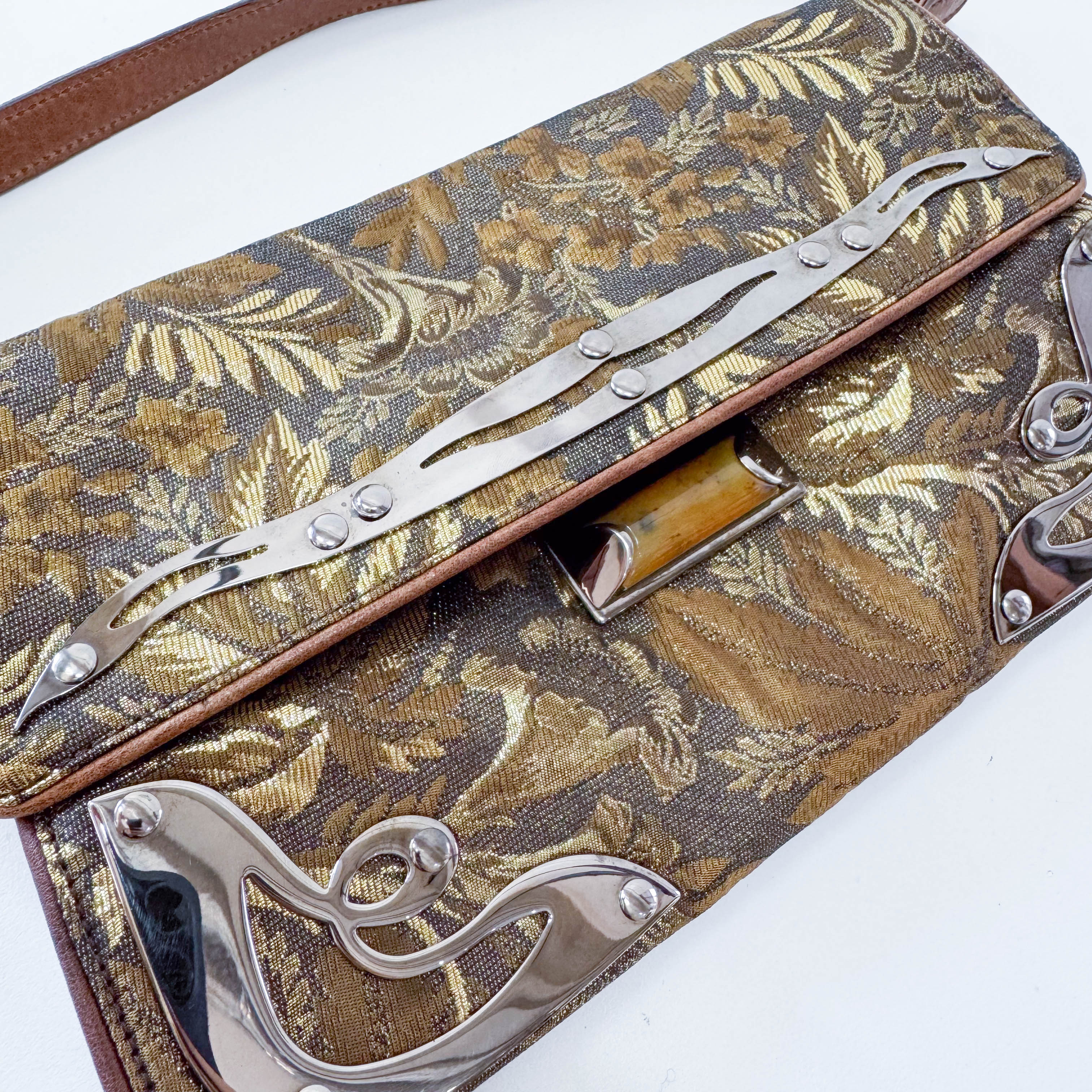 Archive Gold Embroidered Shoulder Bag