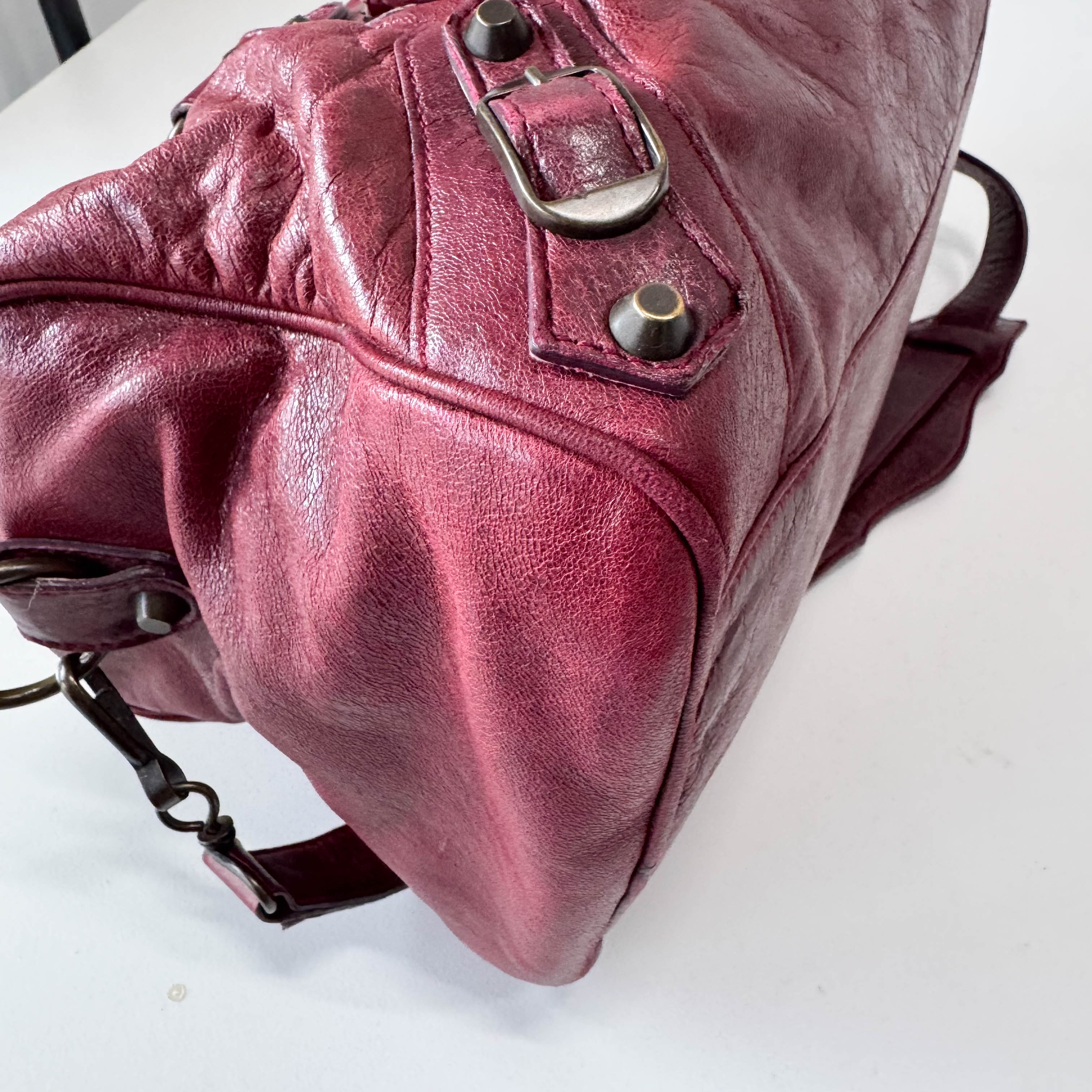 The City Burgundy Leather Two Way Bag