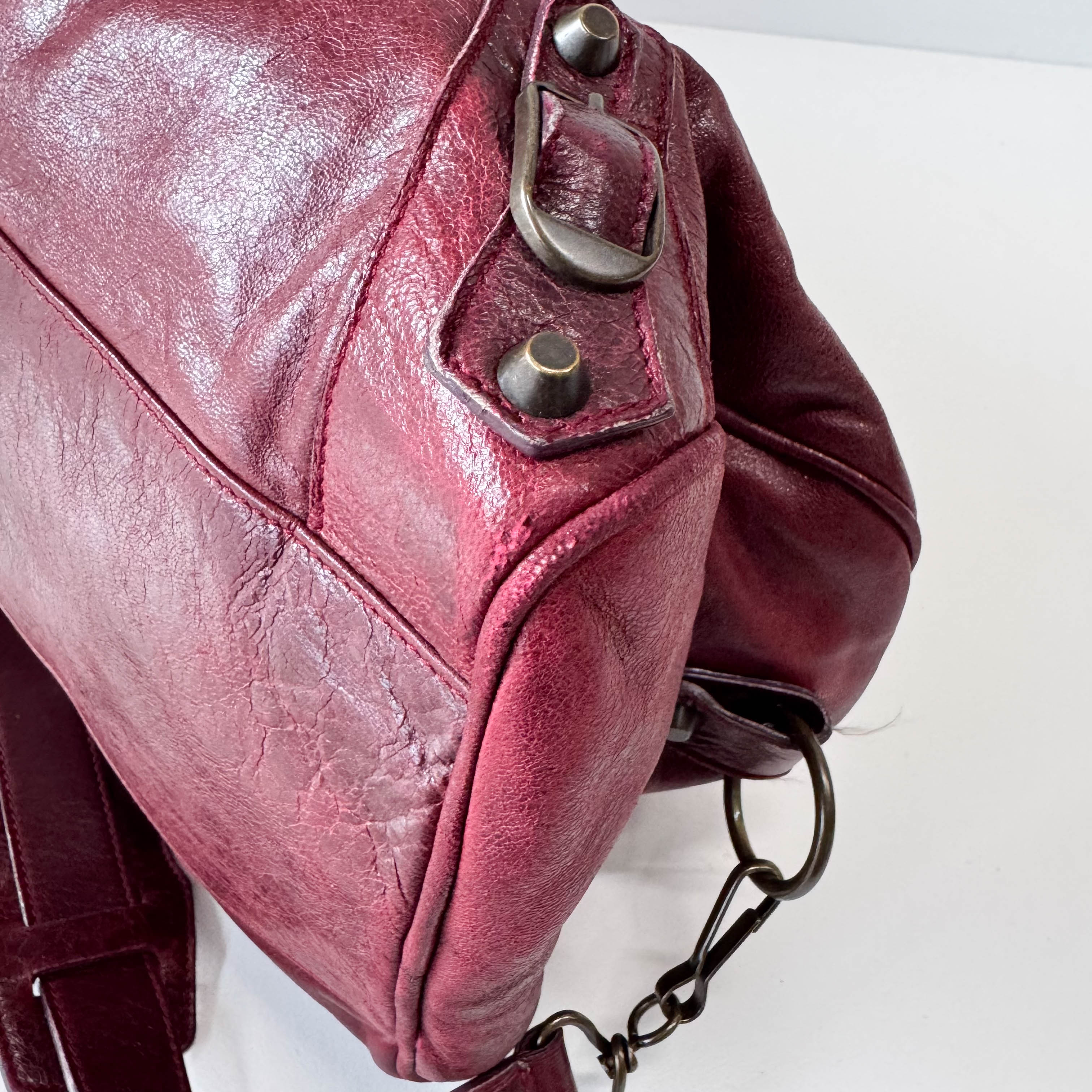 The City Burgundy Leather Two Way Bag