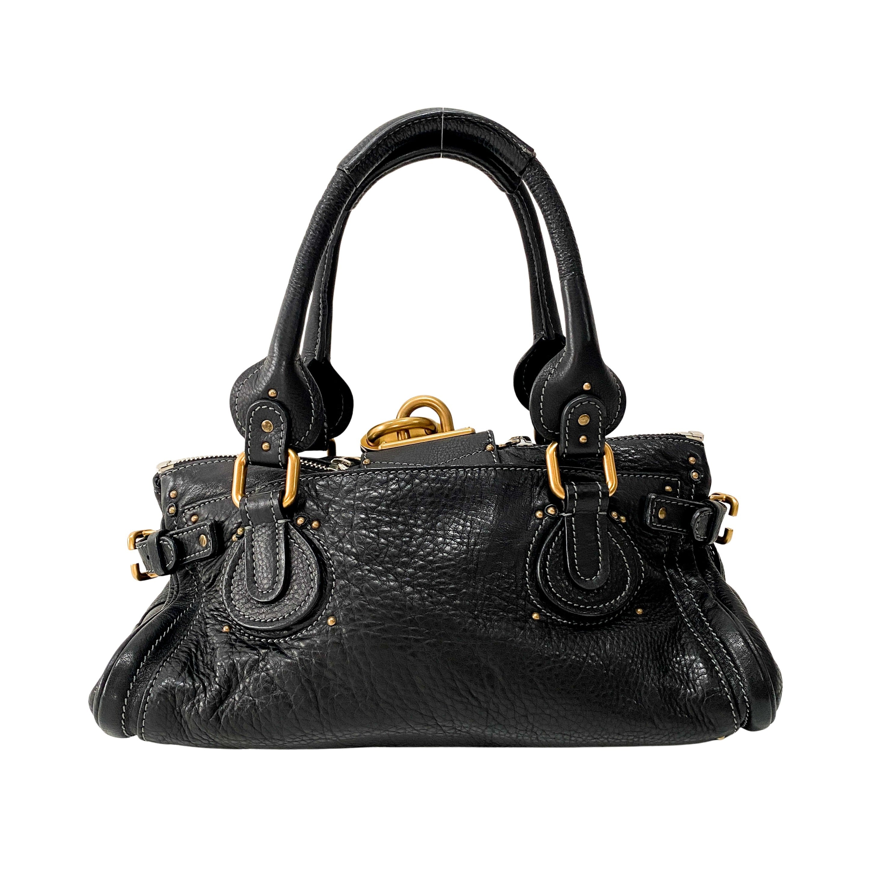 Paddington Black Leather Shoulder Bag