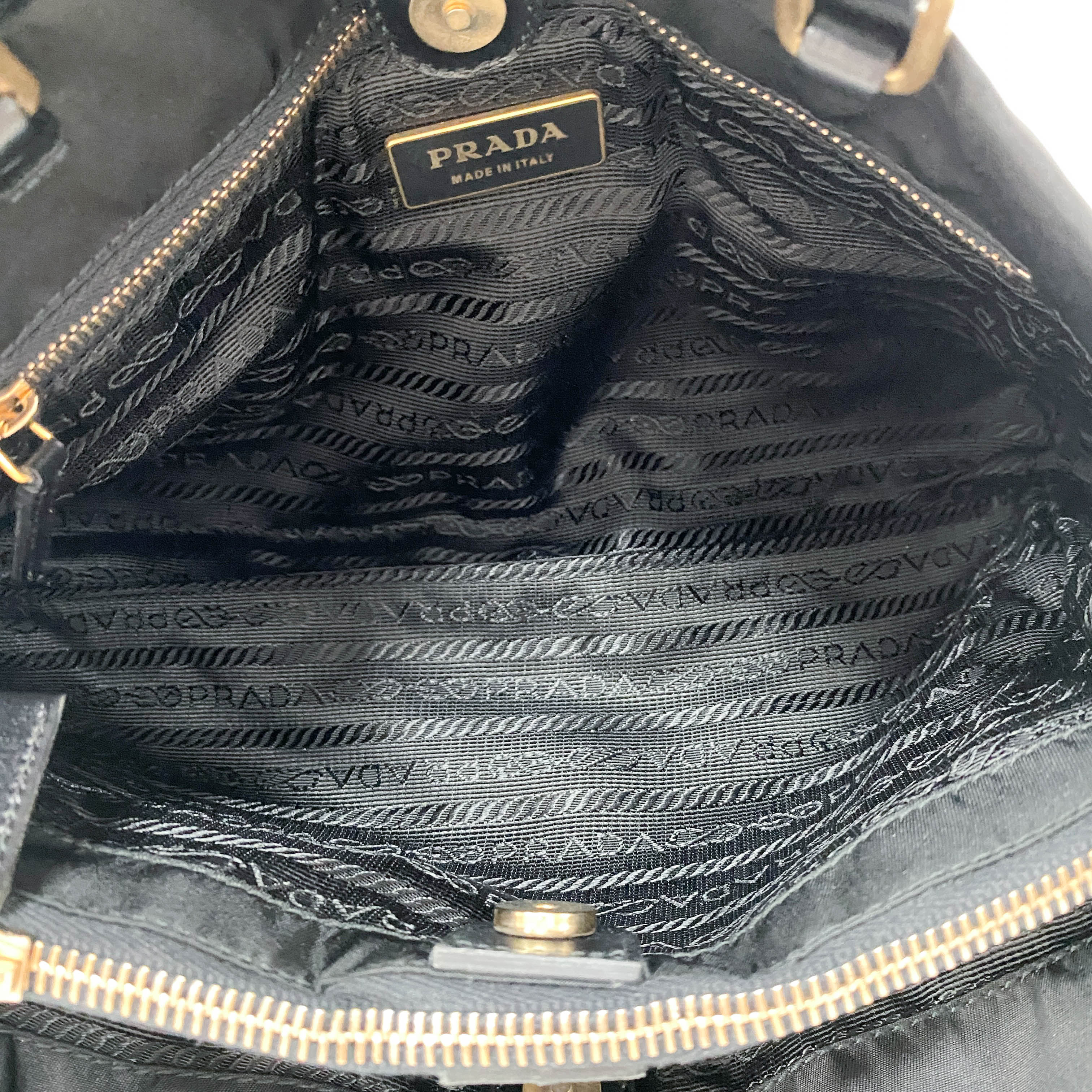 Tessuto Black Nylon Shoulder Bag