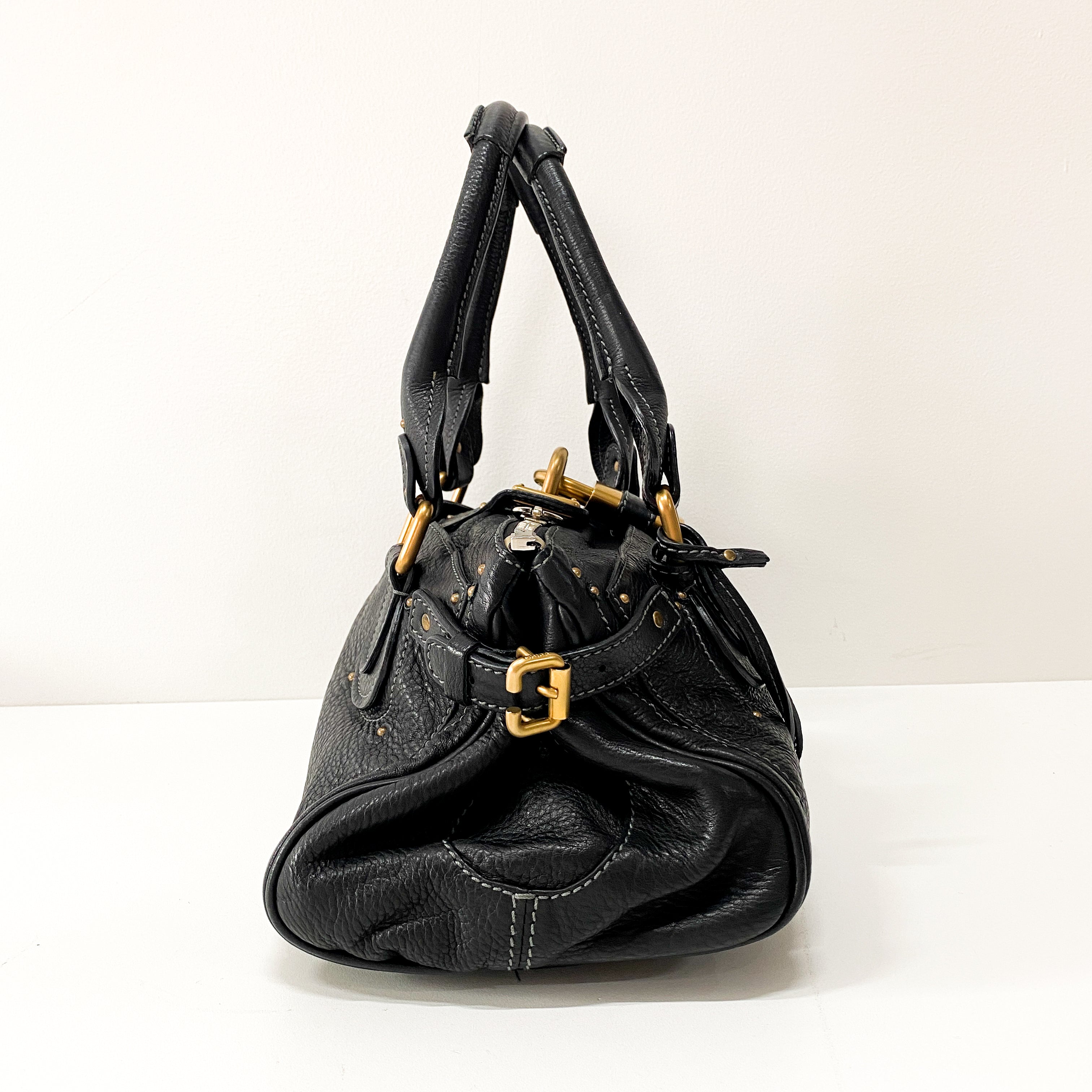 Paddington Black Leather Shoulder Bag