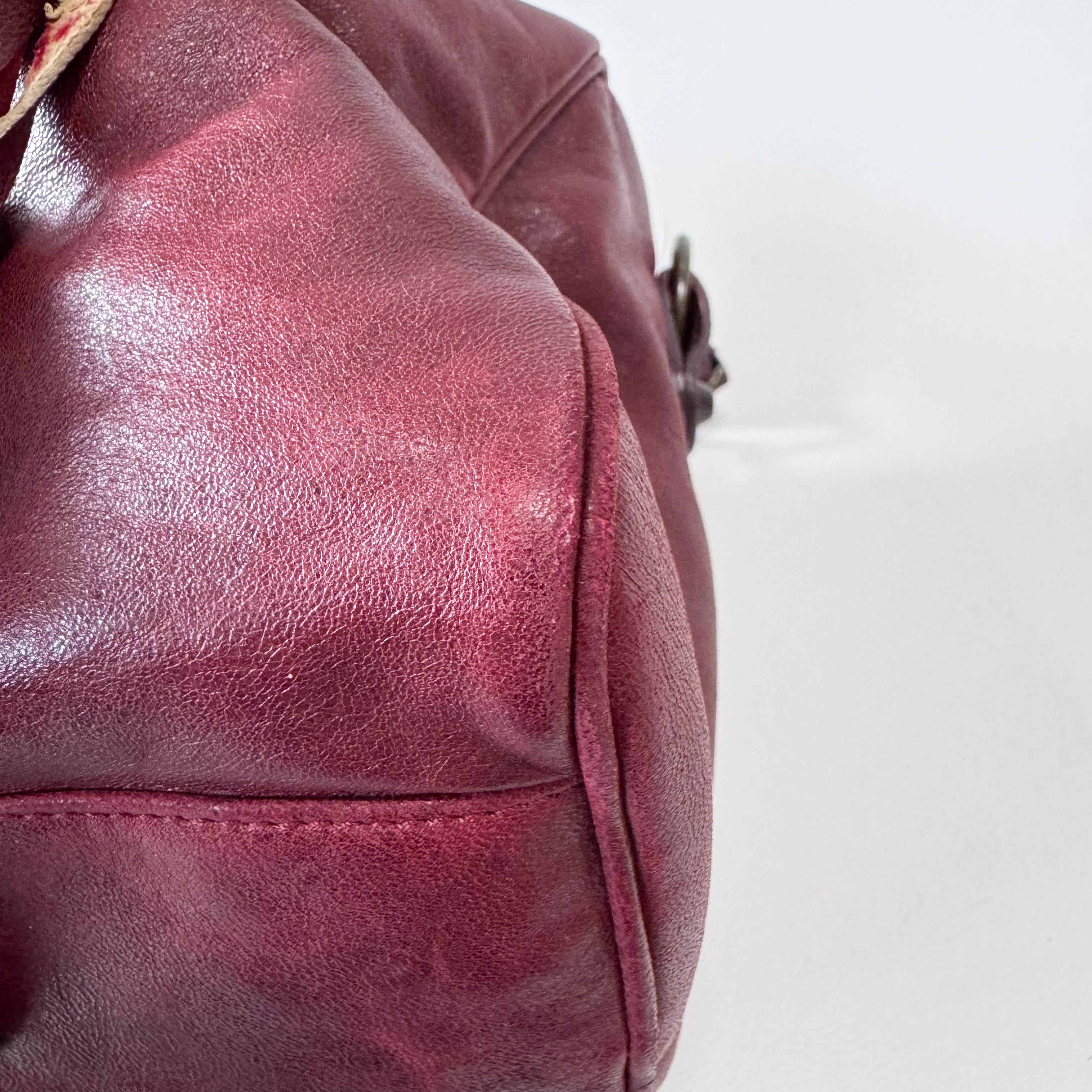 The City Burgundy Leather Two Way Bag