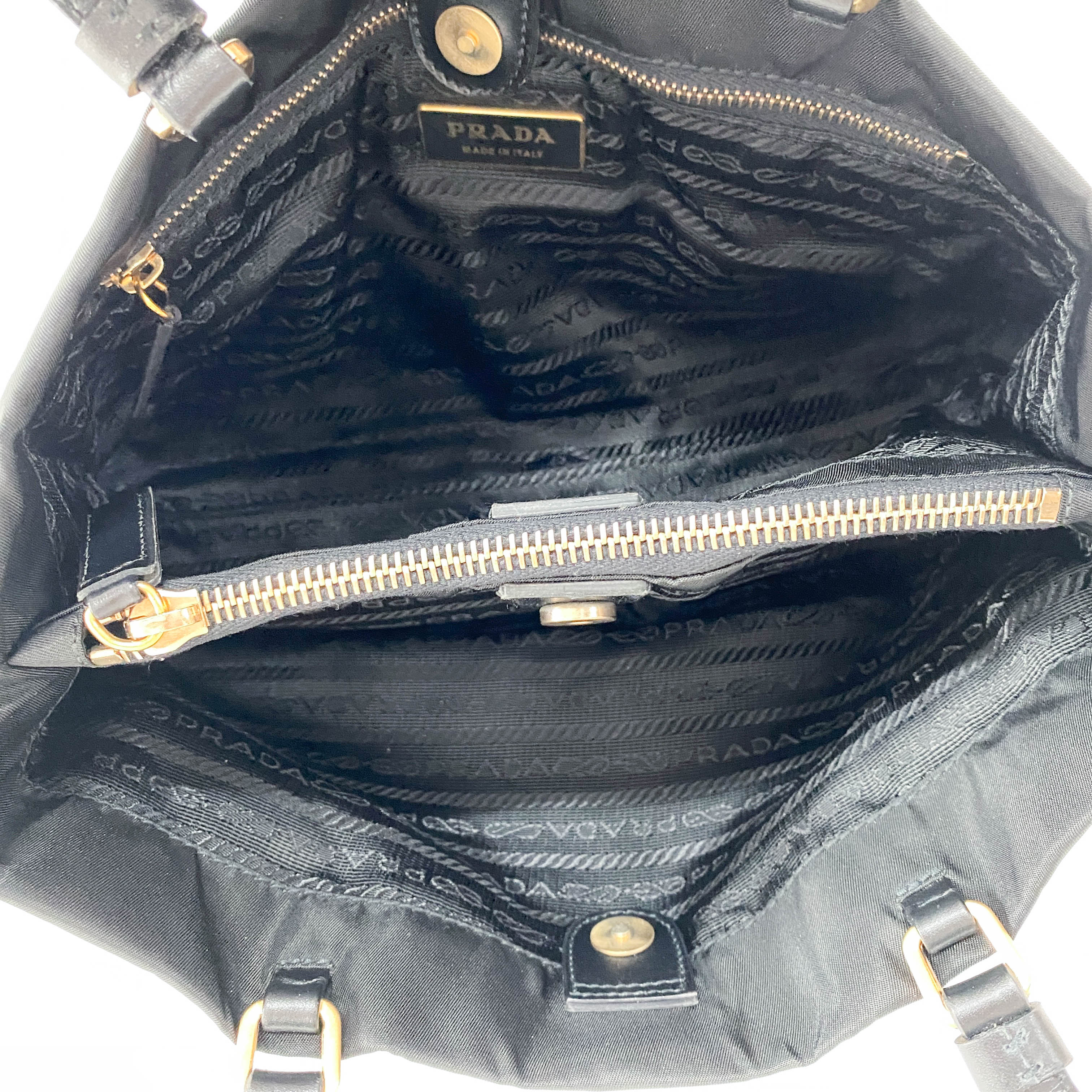Tessuto Black Nylon Shoulder Bag