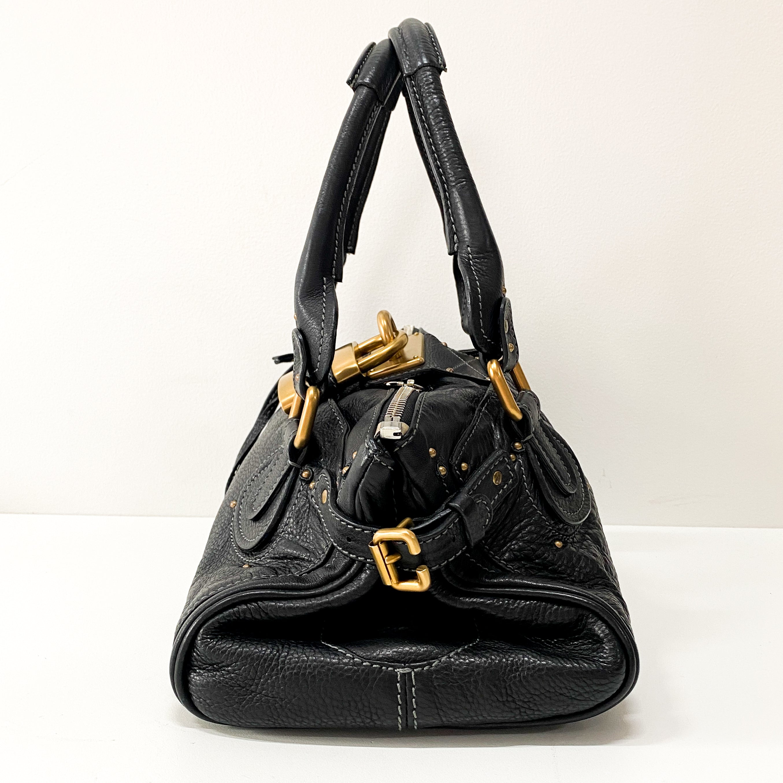 Paddington Black Leather Shoulder Bag