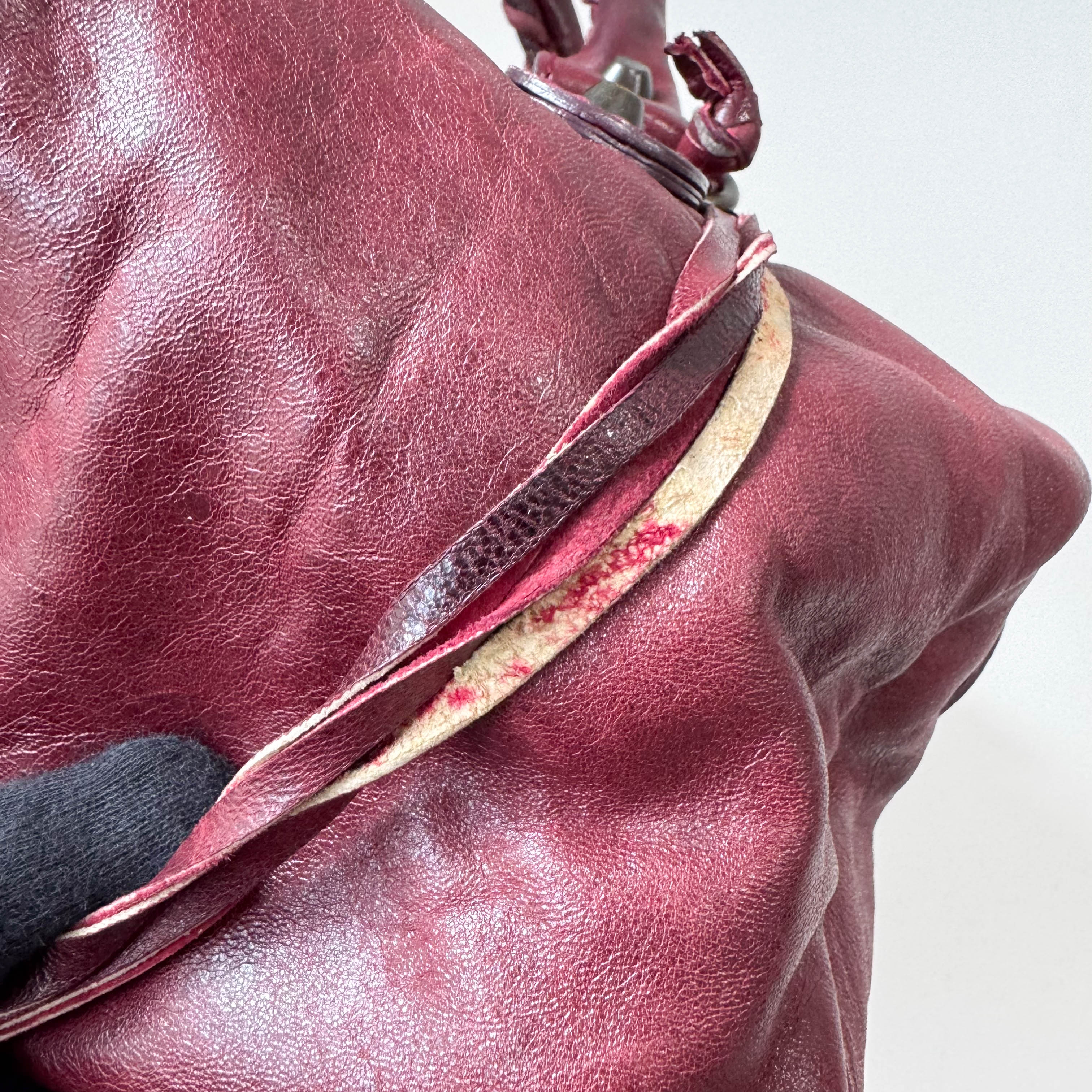 The City Burgundy Leather Two Way Bag