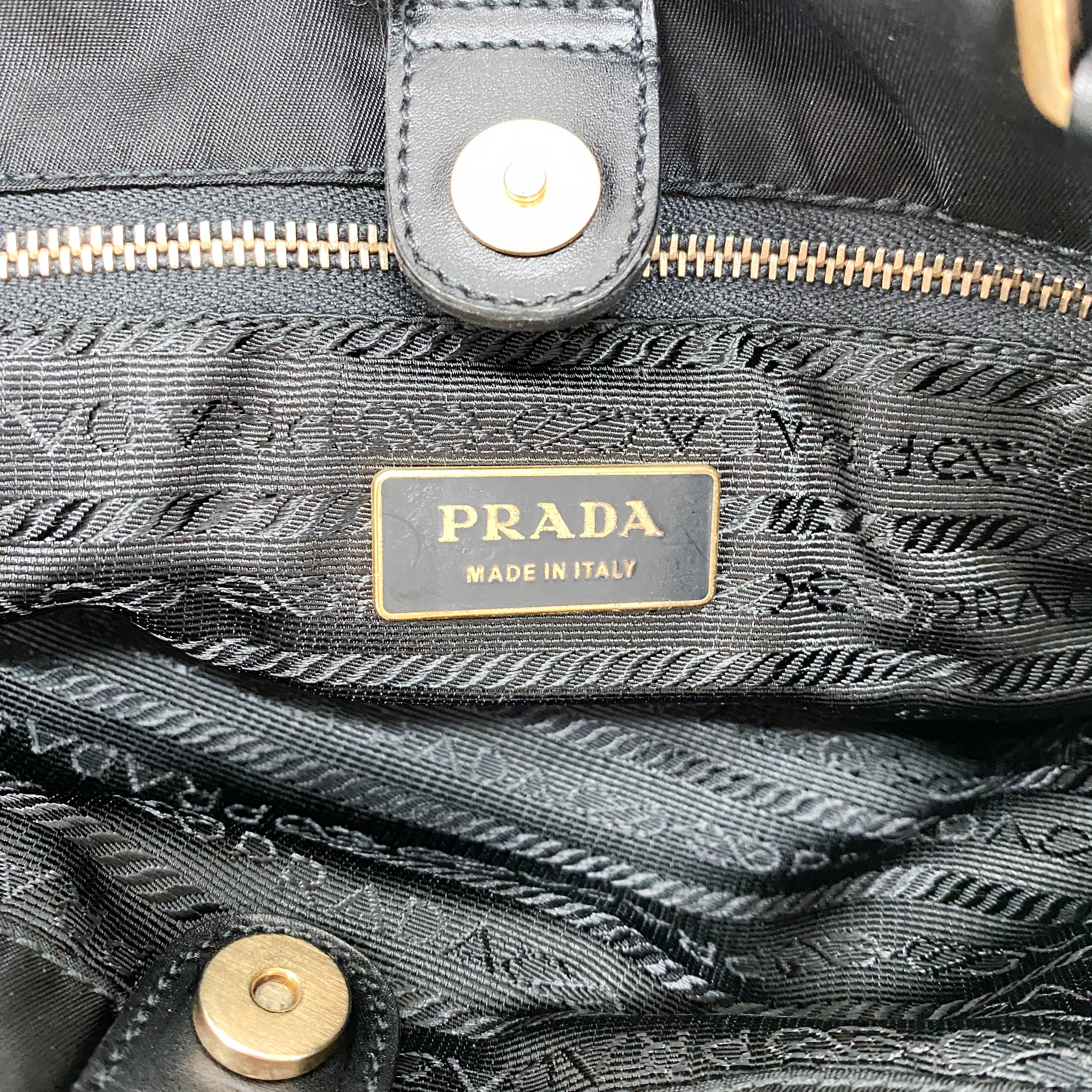 Tessuto Black Nylon Shoulder Bag