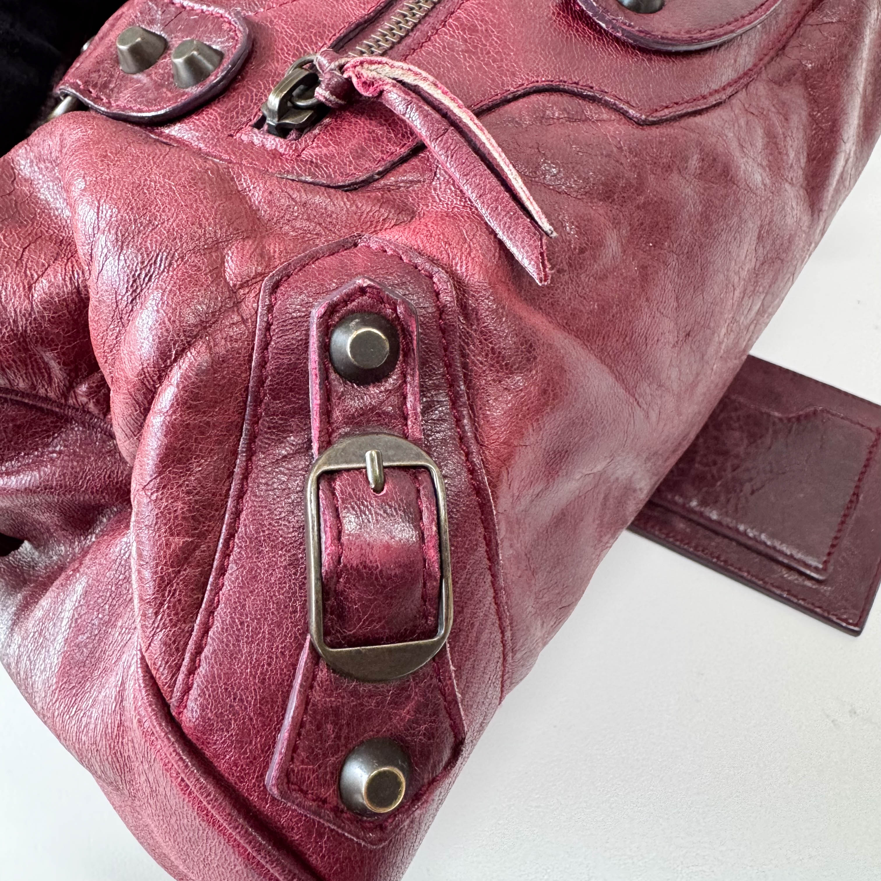 The City Burgundy Leather Two Way Bag