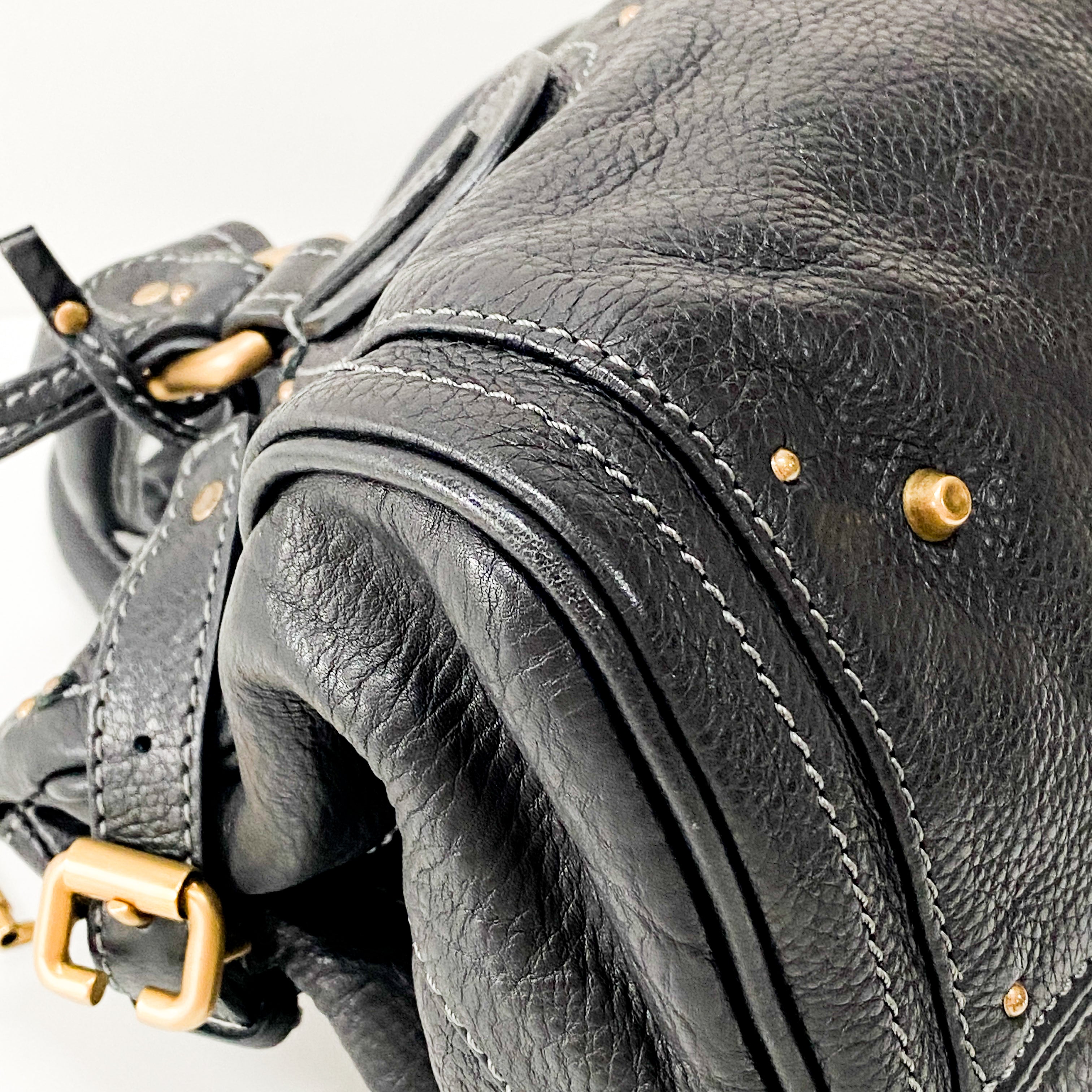 Paddington Black Leather Shoulder Bag