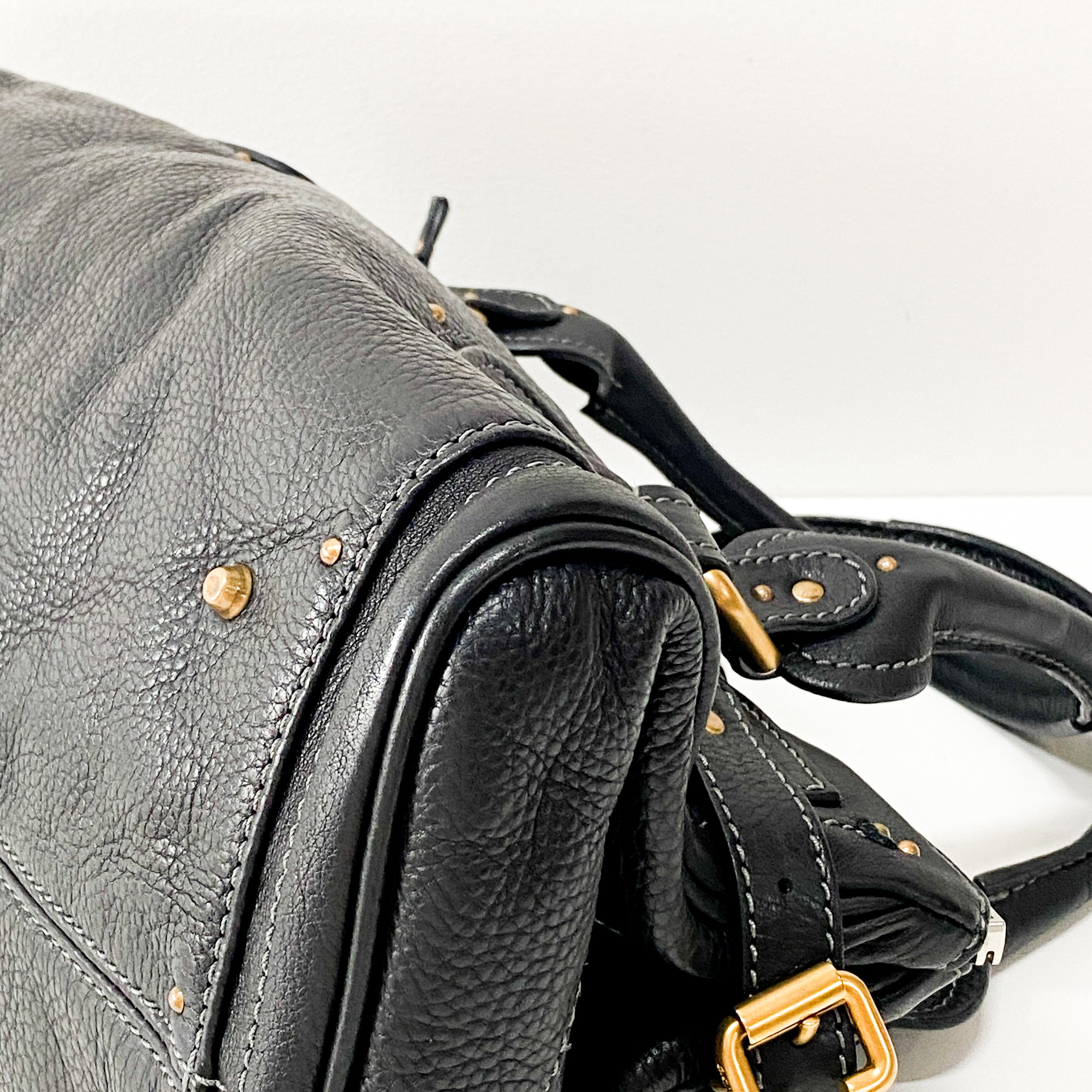 Paddington Black Leather Shoulder Bag