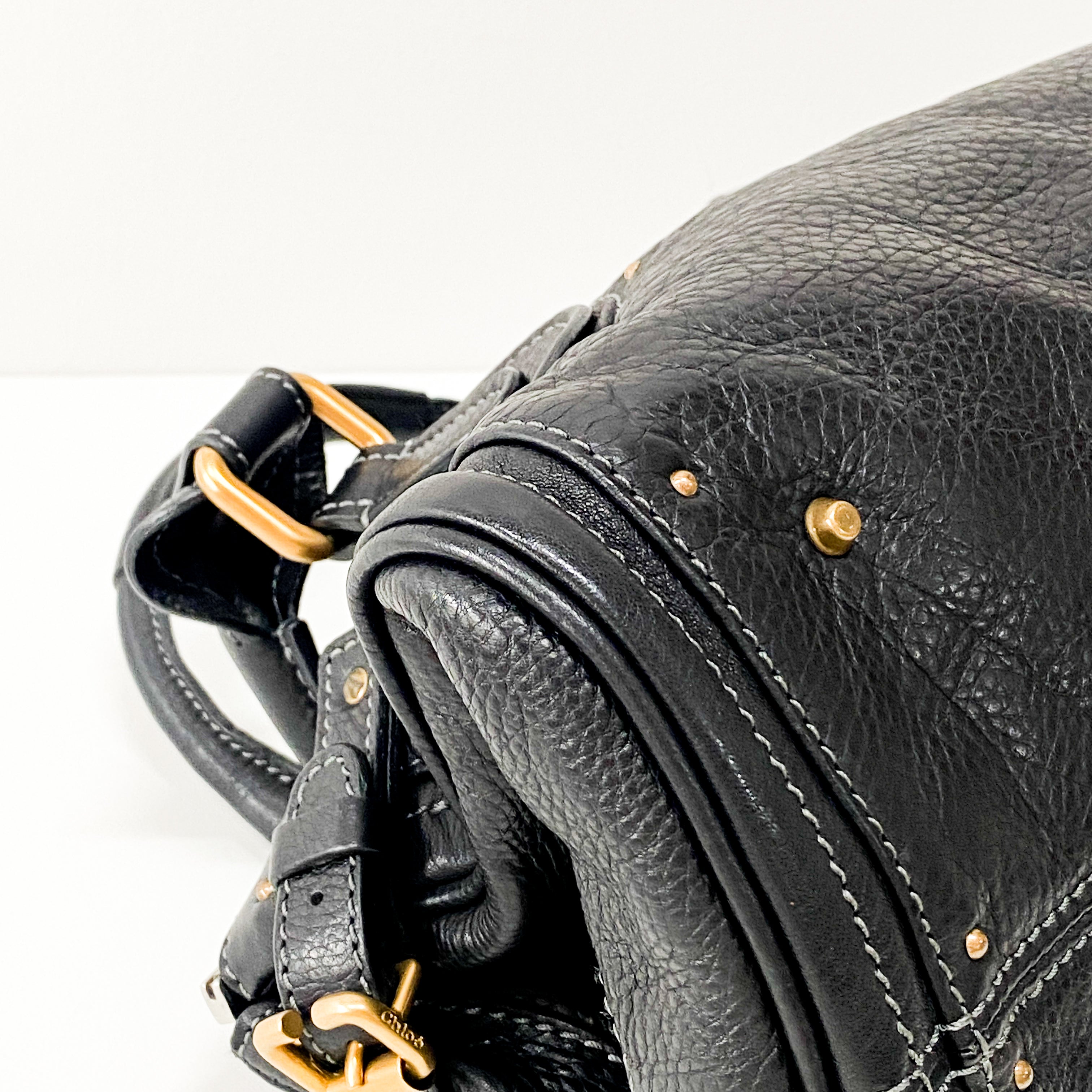 Paddington Black Leather Shoulder Bag
