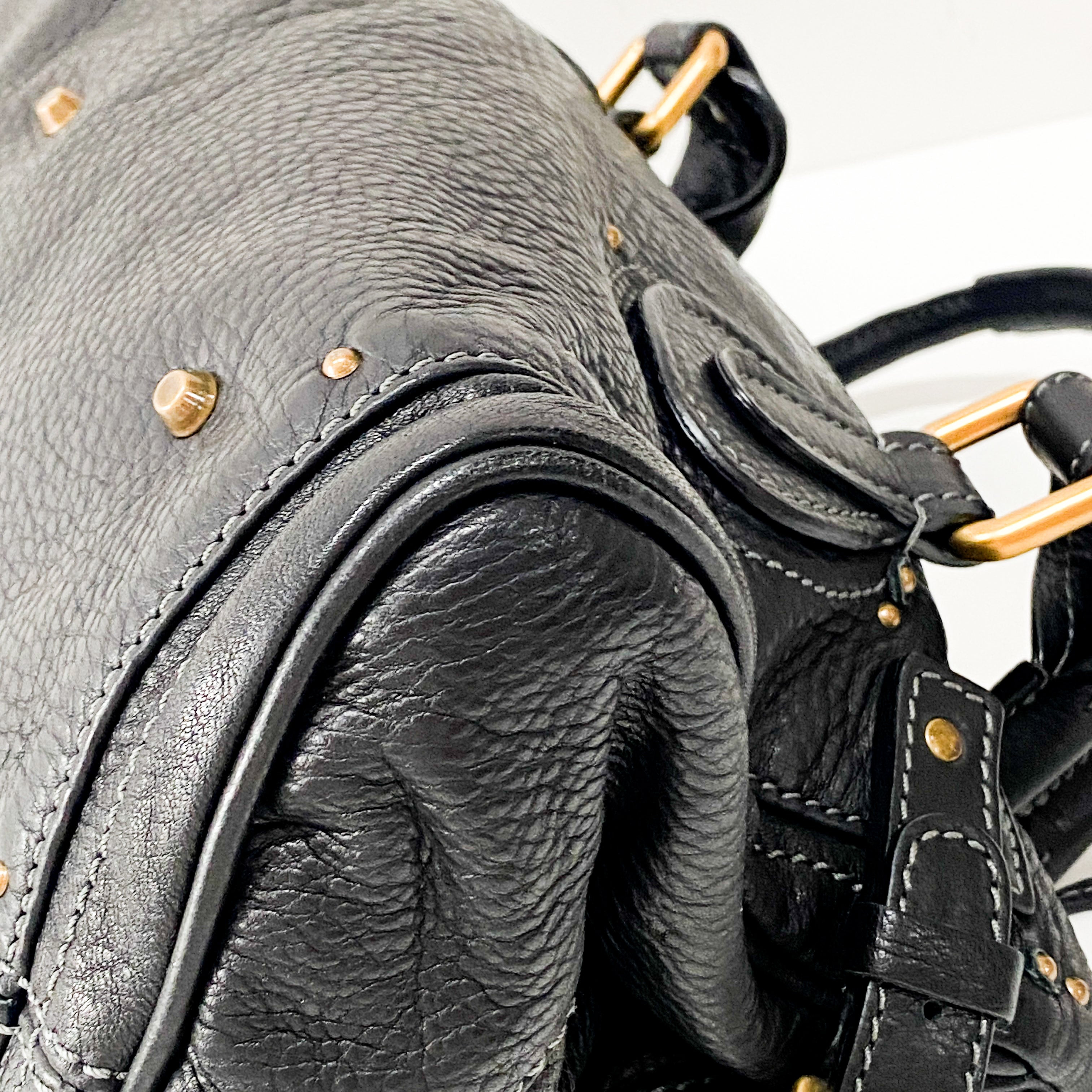Paddington Black Leather Shoulder Bag
