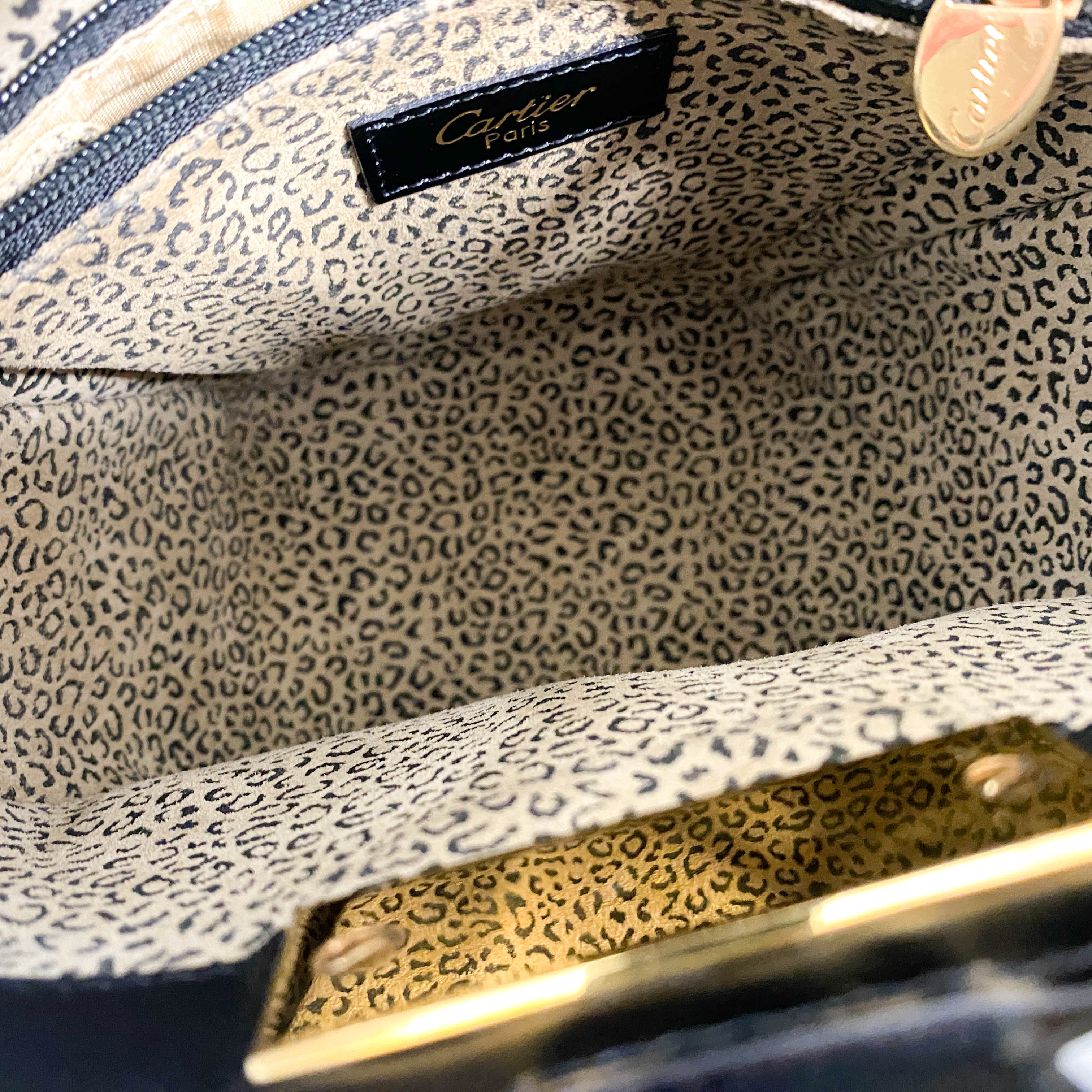 Panthère Black Leather Handbag