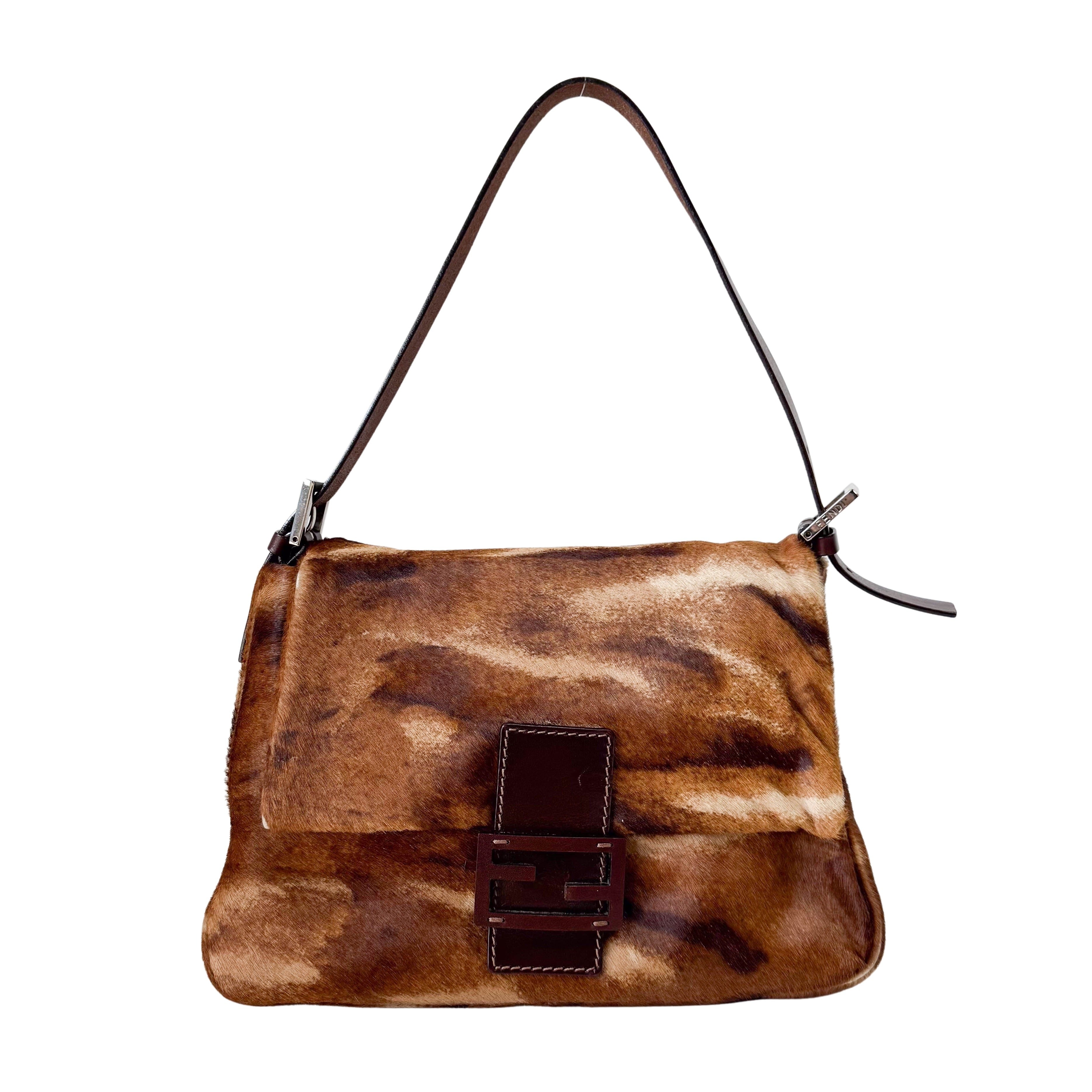 Mamma Baguette Brown Pony Hair Shoulder Bag