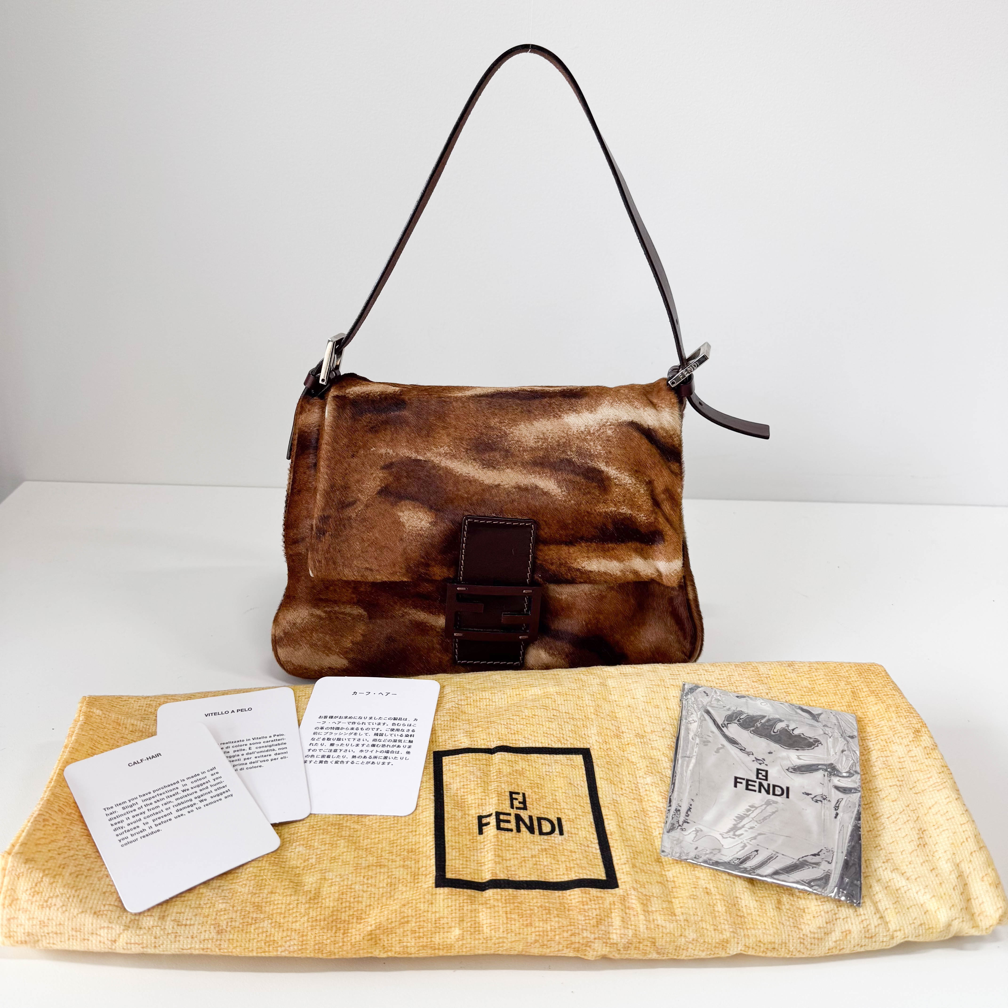 Mamma Baguette Brown Pony Hair Shoulder Bag