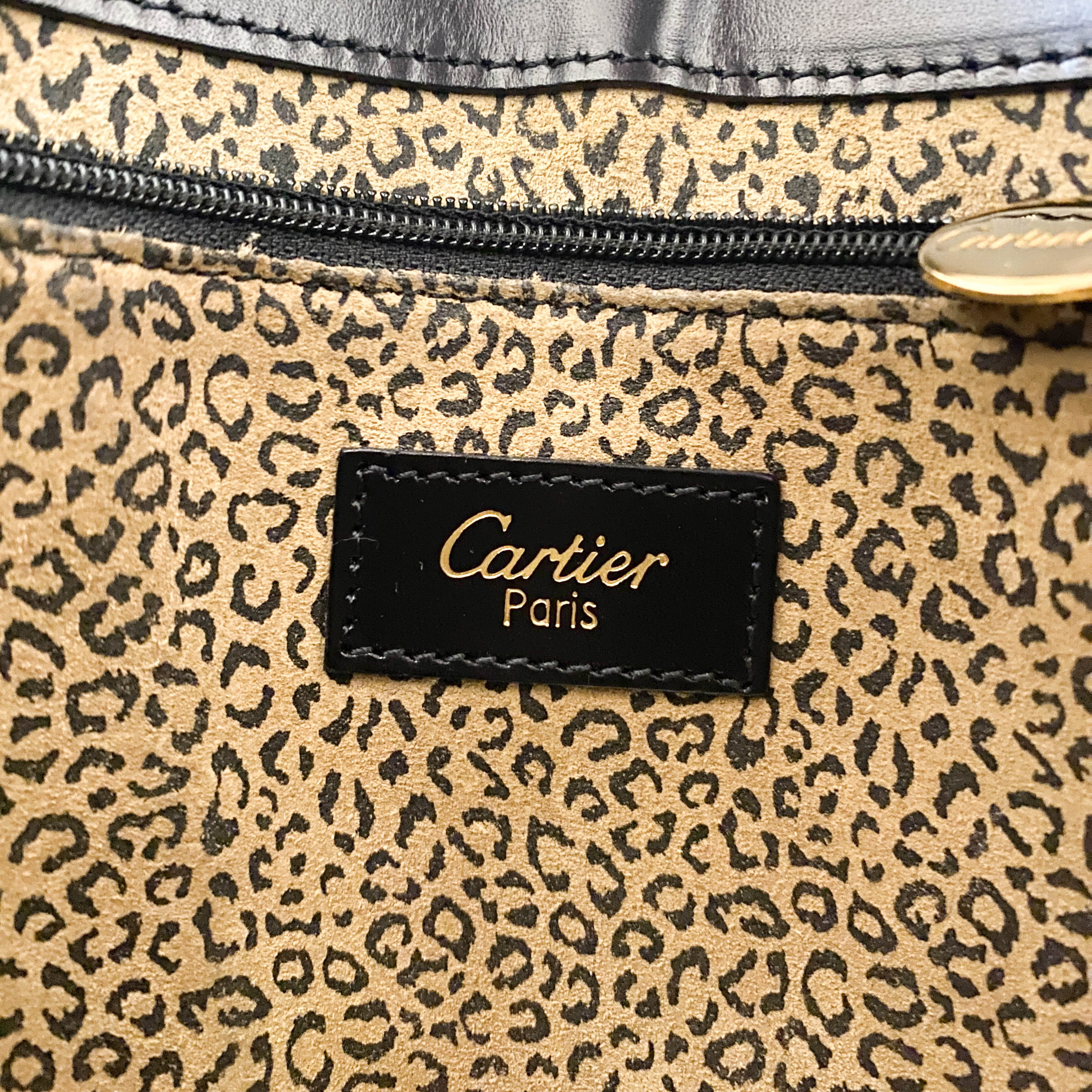 Panthère Black Leather Handbag