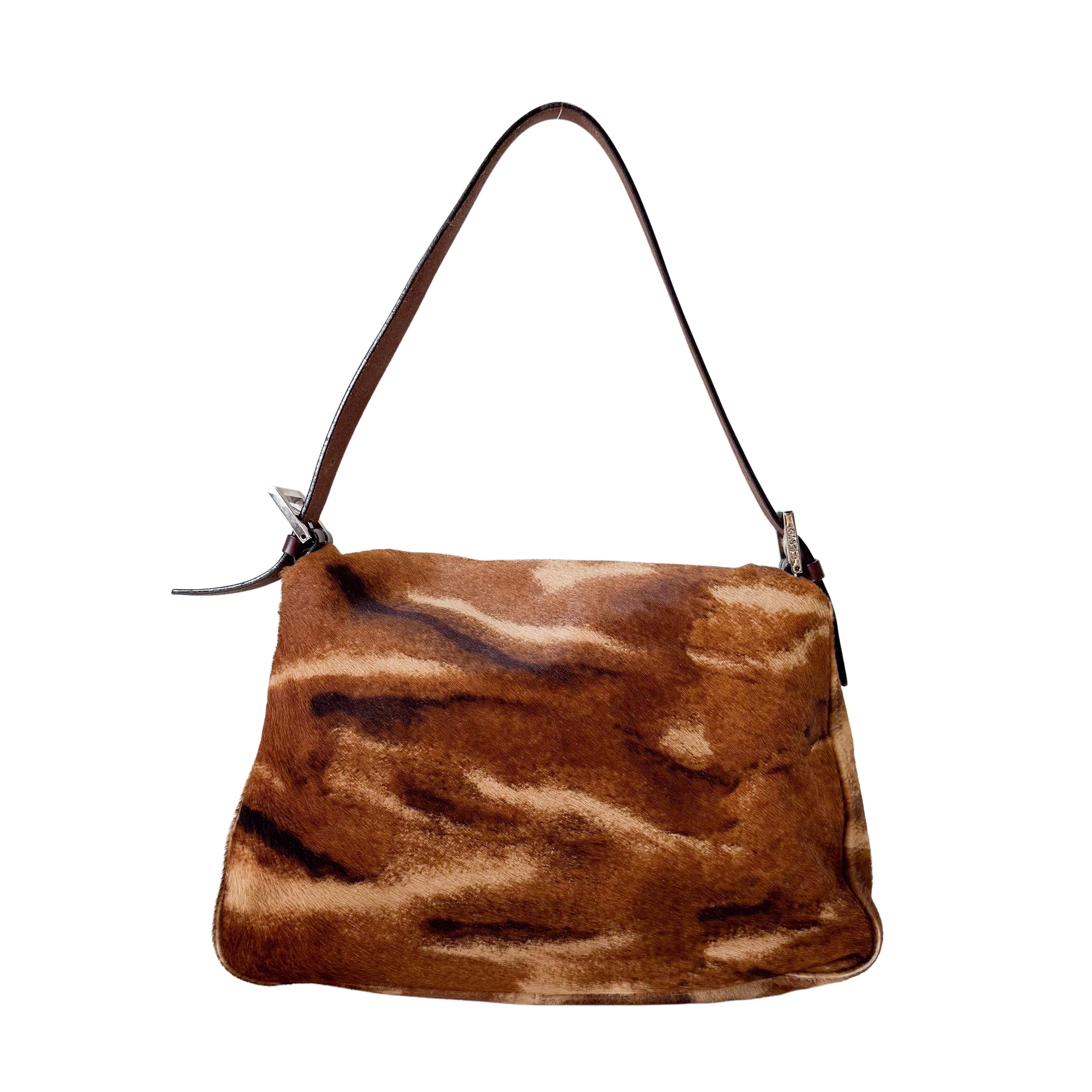 Mamma Baguette Brown Pony Hair Shoulder Bag