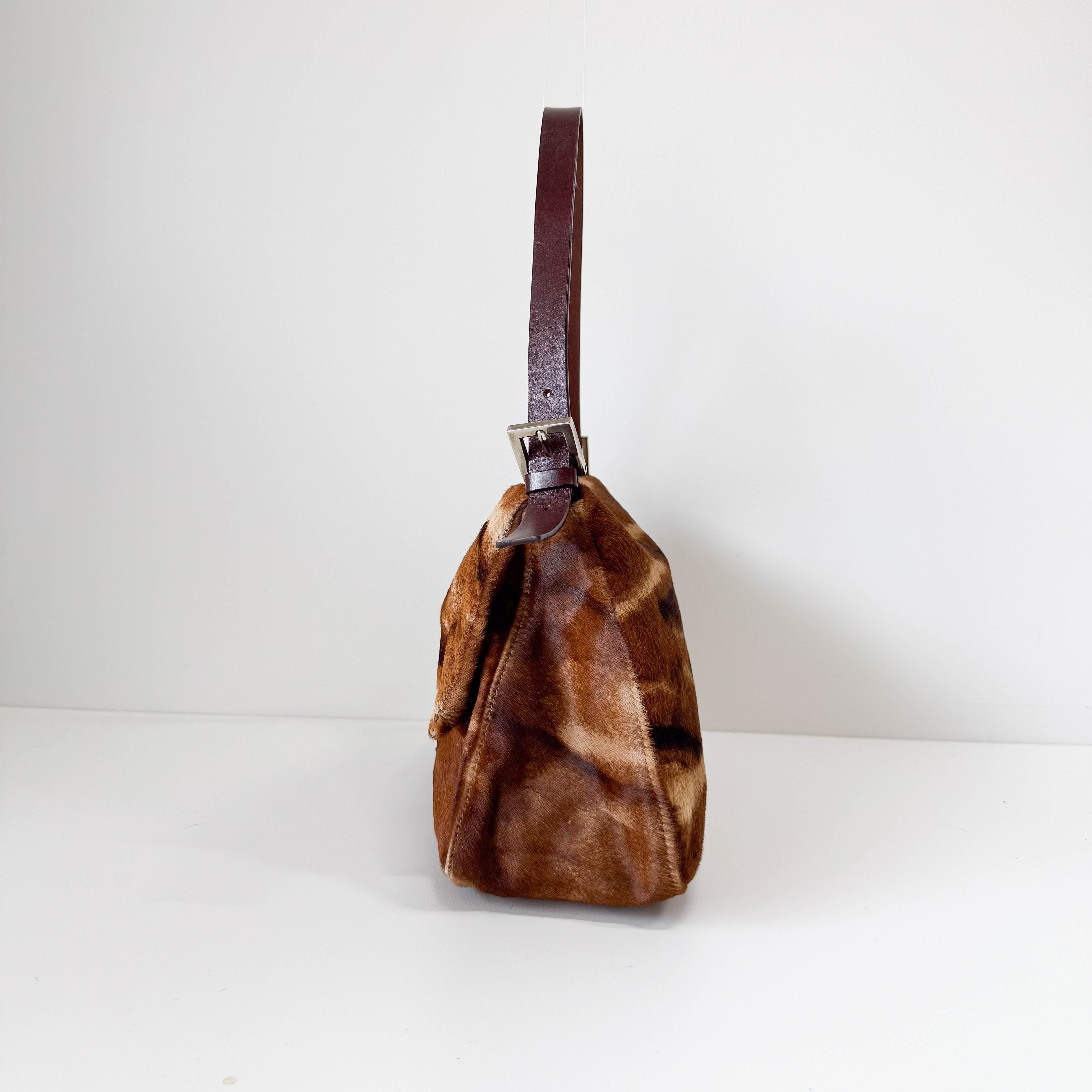 Mamma Baguette Brown Pony Hair Shoulder Bag