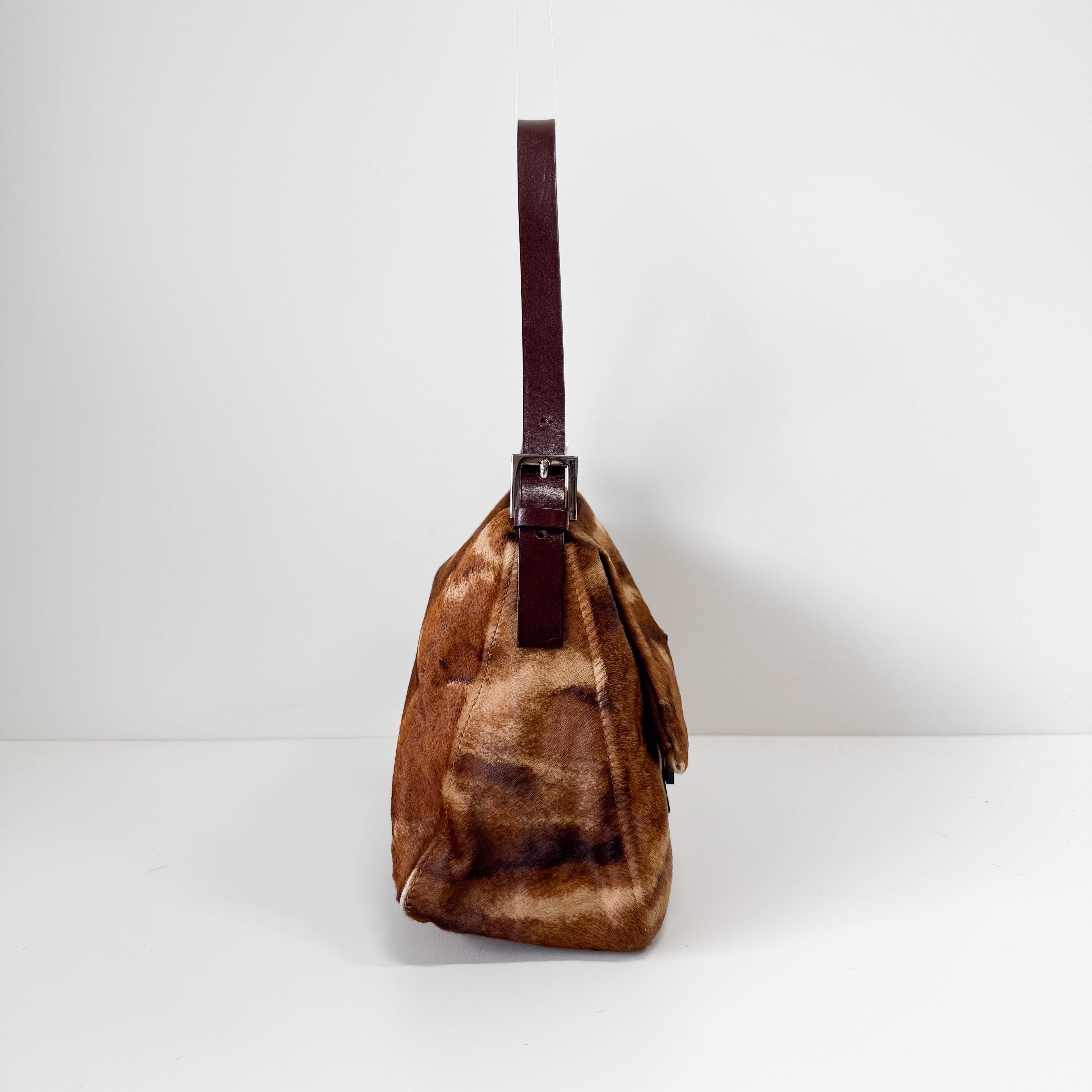 Mamma Baguette Brown Pony Hair Shoulder Bag