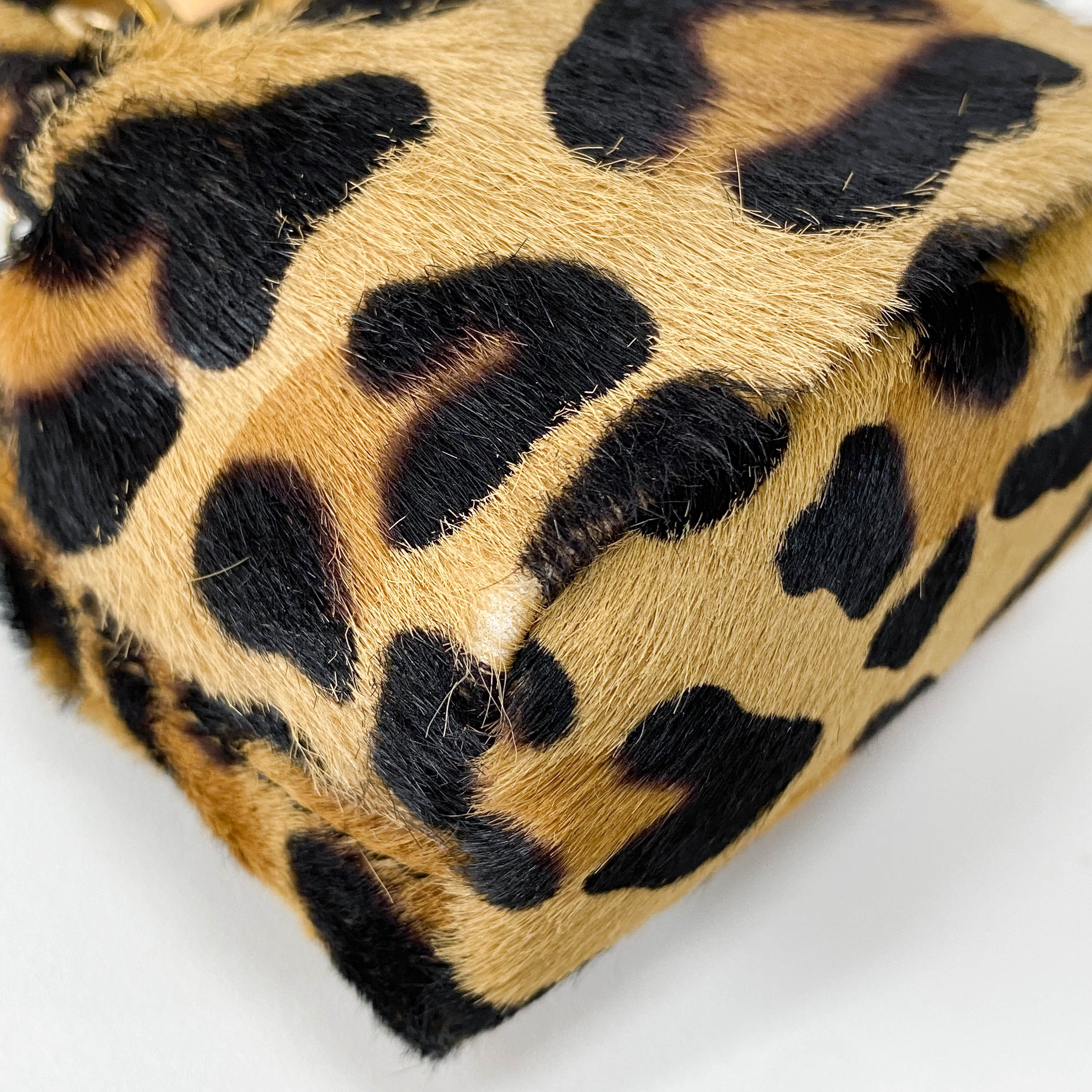 Mini Pouch Bag Leopard Print Pony Hair