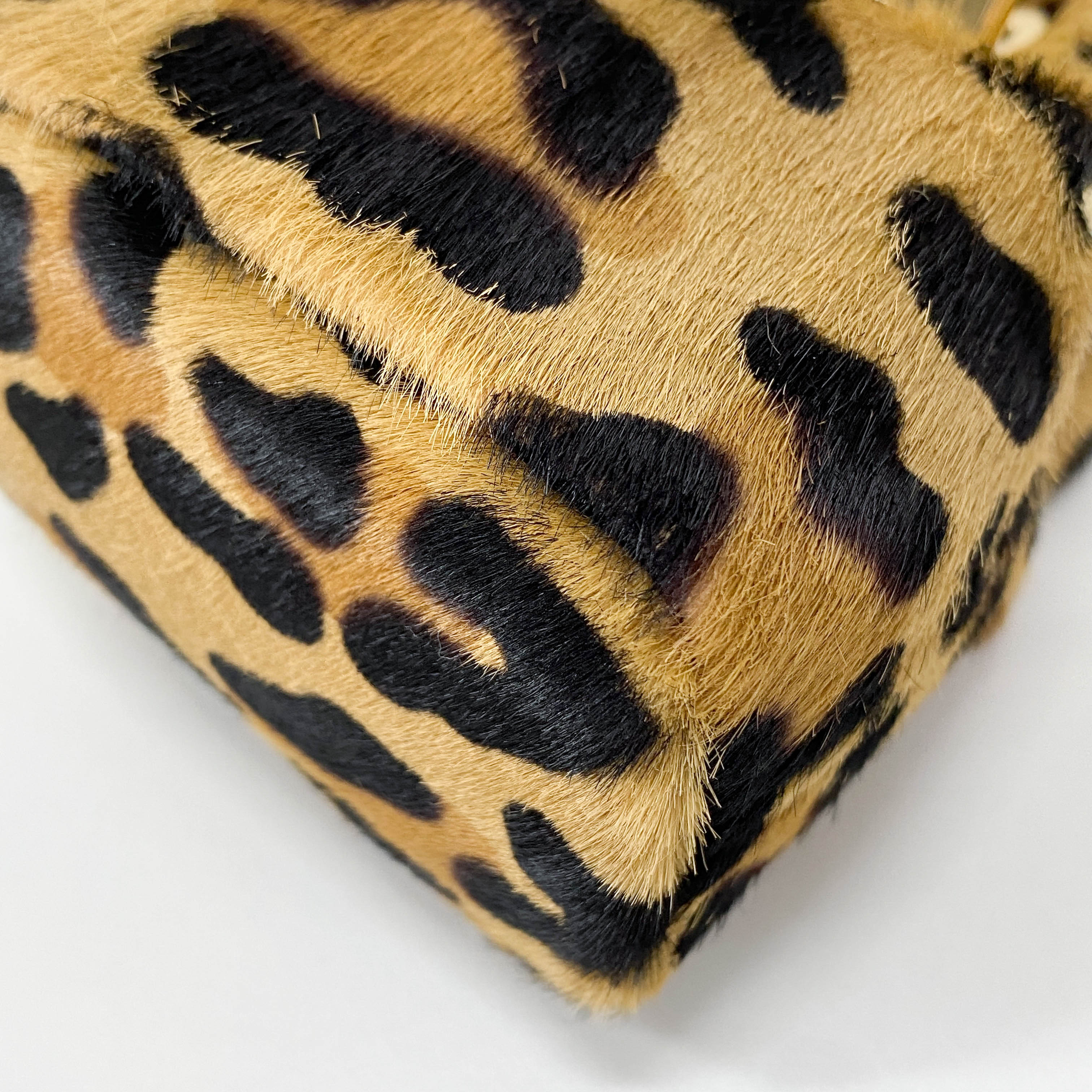 Mini Pouch Bag Leopard Print Pony Hair