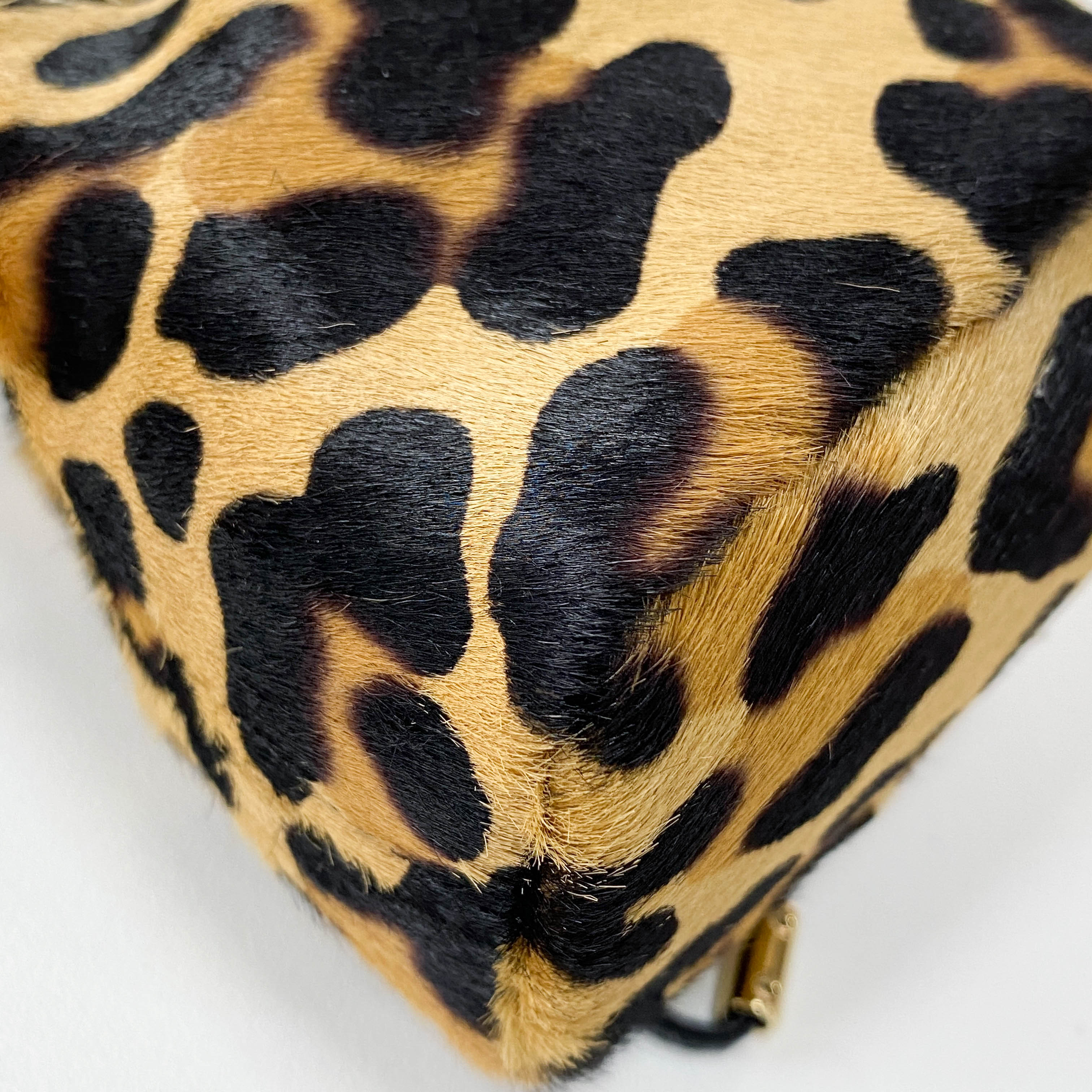 Mini Pouch Bag Leopard Print Pony Hair