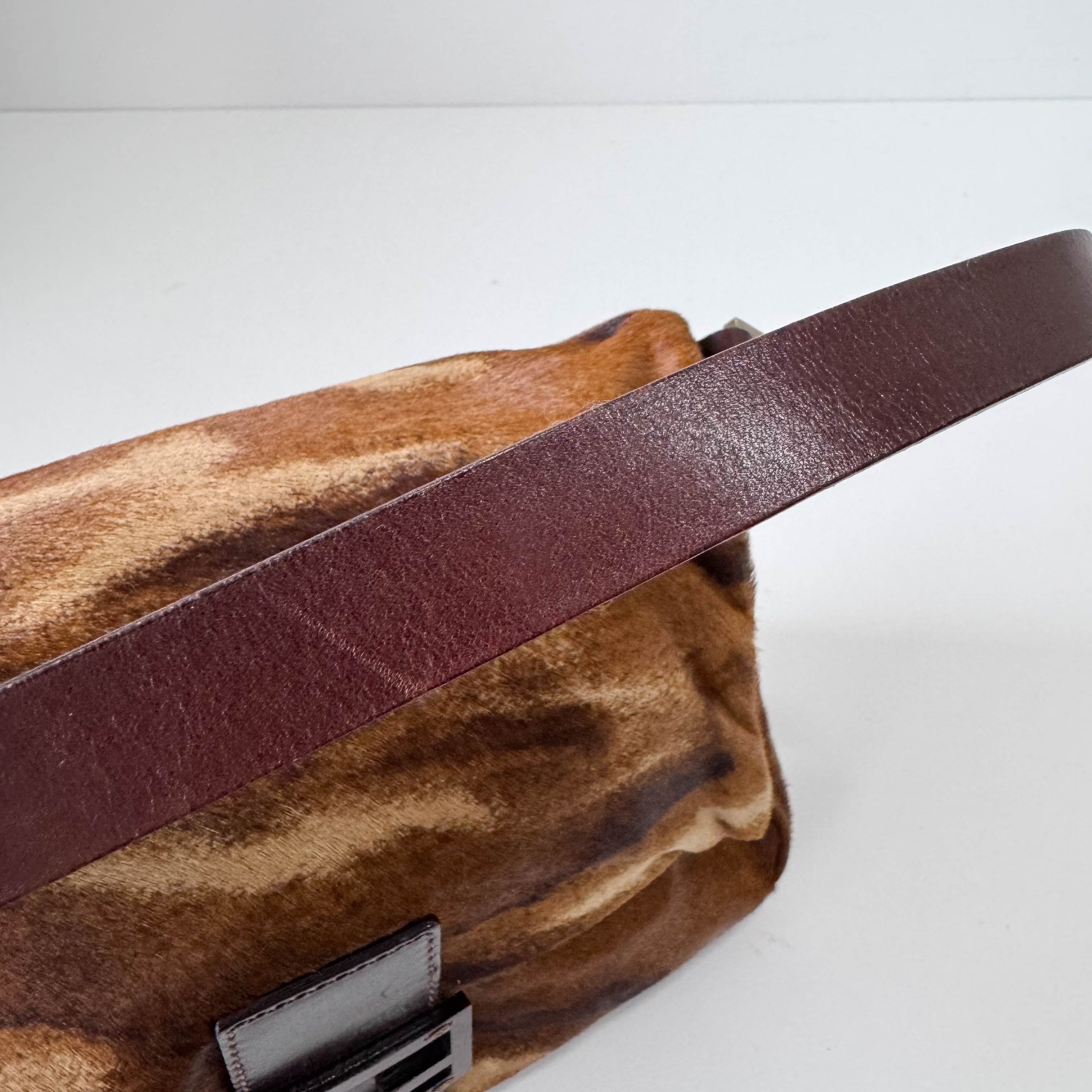 Mamma Baguette Brown Pony Hair Shoulder Bag