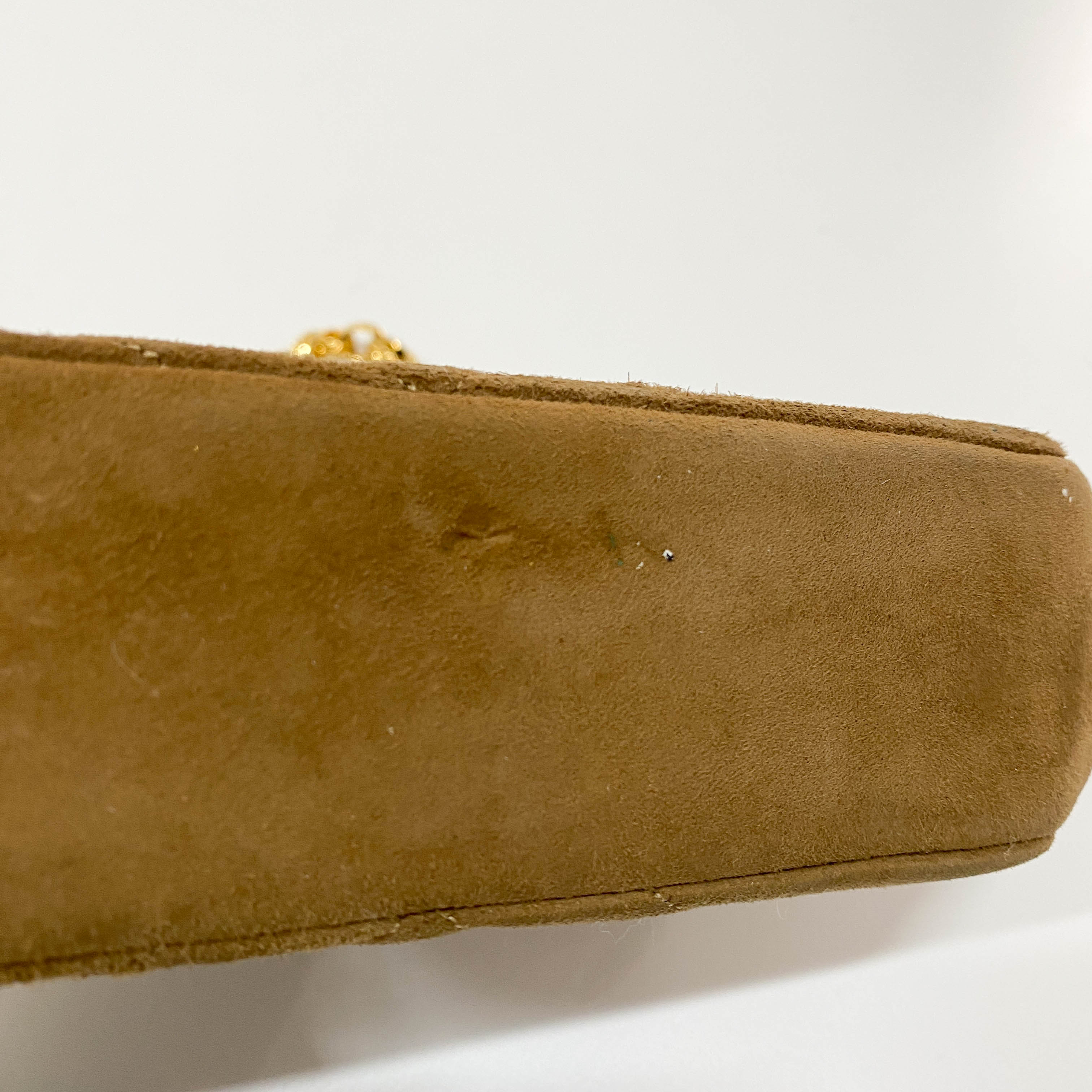 Small Brown Suede Chain Shoulder Bag