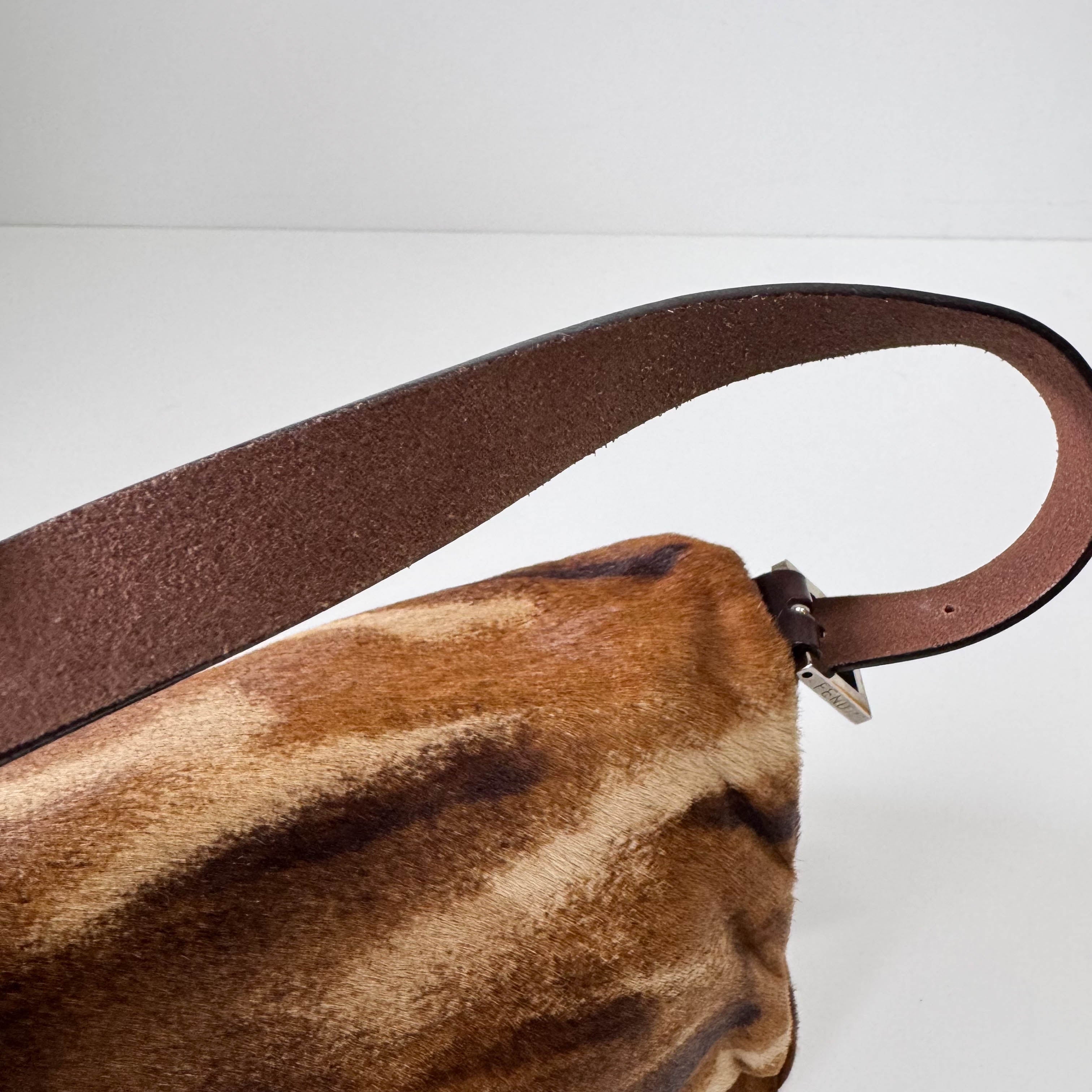 Mamma Baguette Brown Pony Hair Shoulder Bag