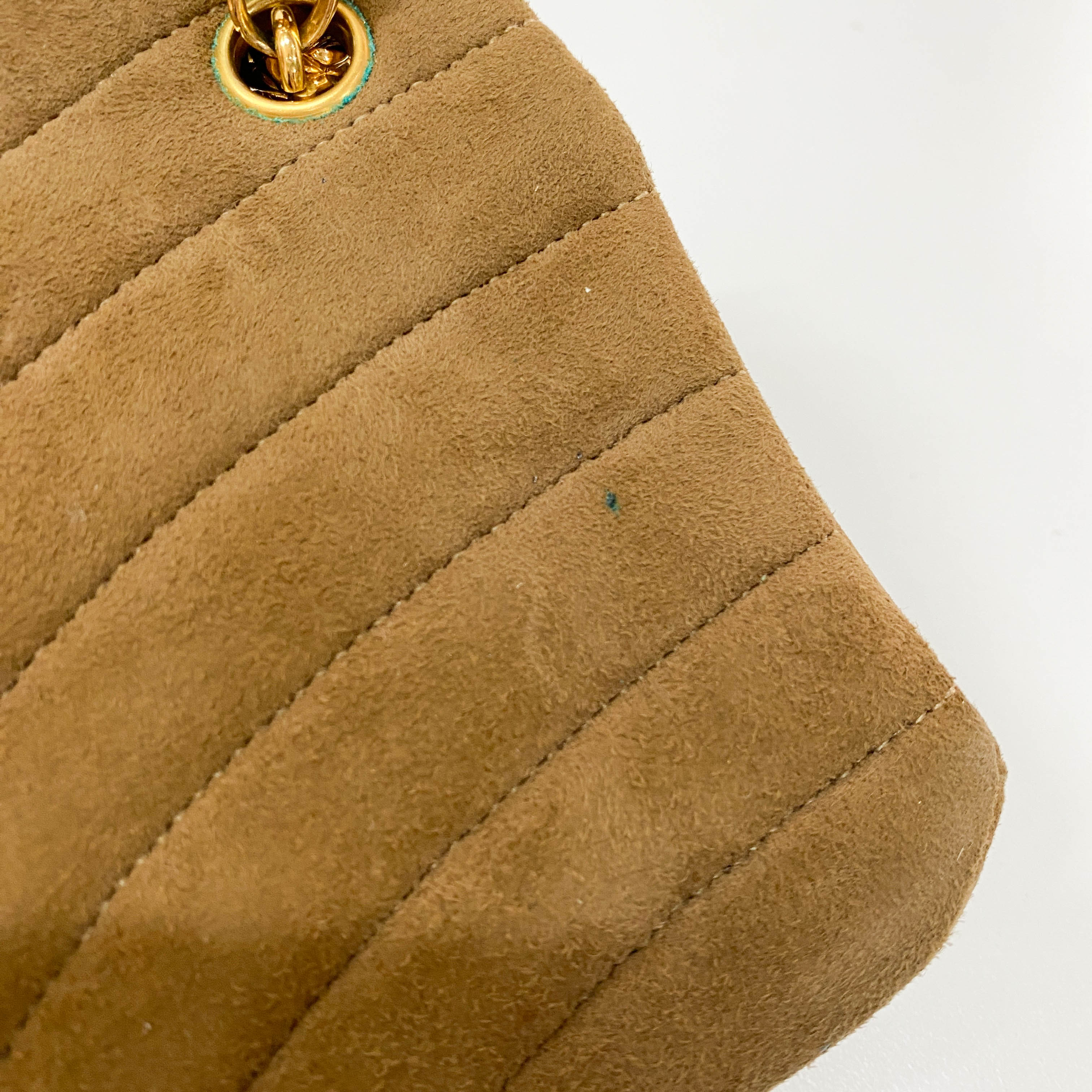 Small Brown Suede Chain Shoulder Bag