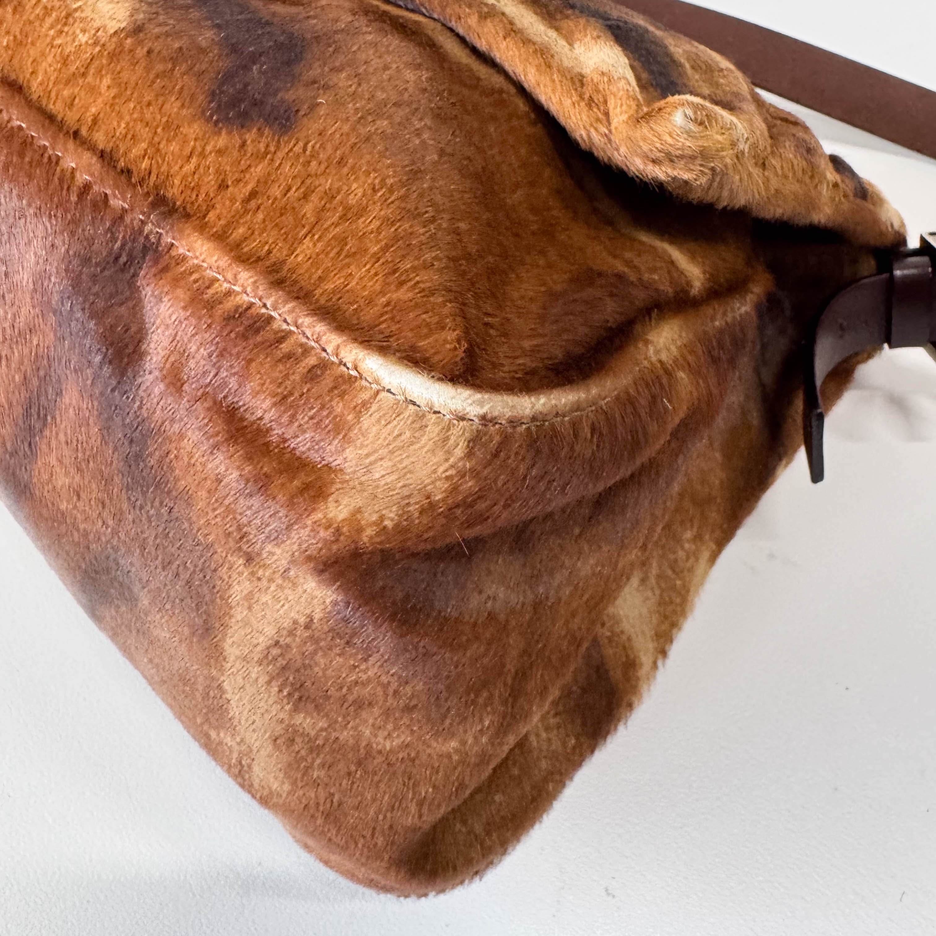 Mamma Baguette Brown Pony Hair Shoulder Bag