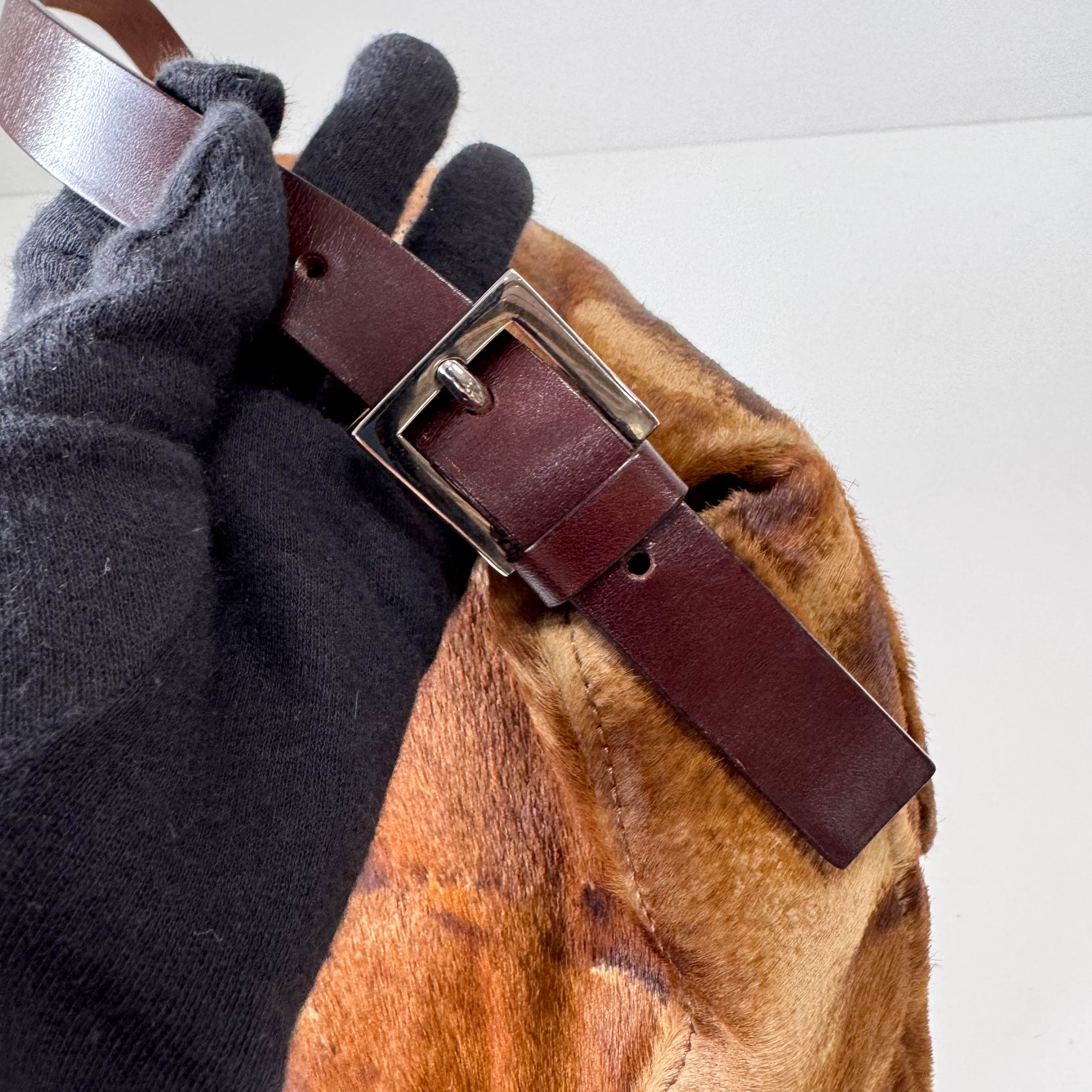 Mamma Baguette Brown Pony Hair Shoulder Bag