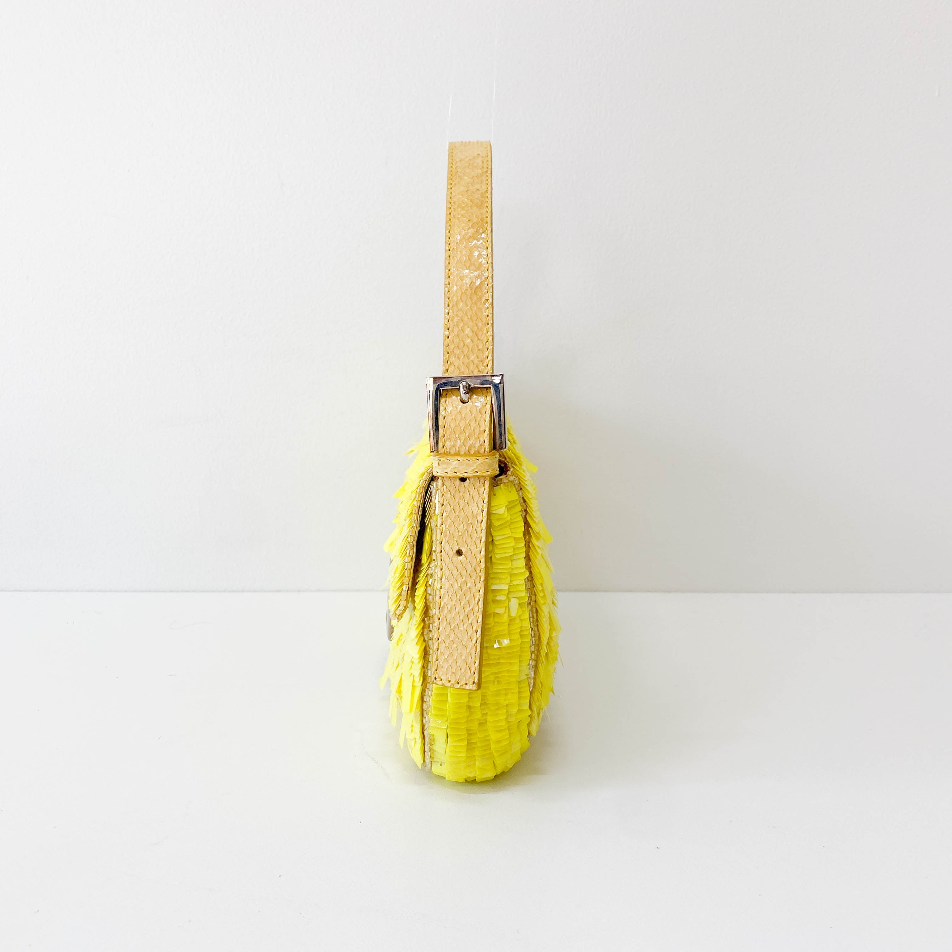 Baguette Yellow Sequin Shoulder Bag