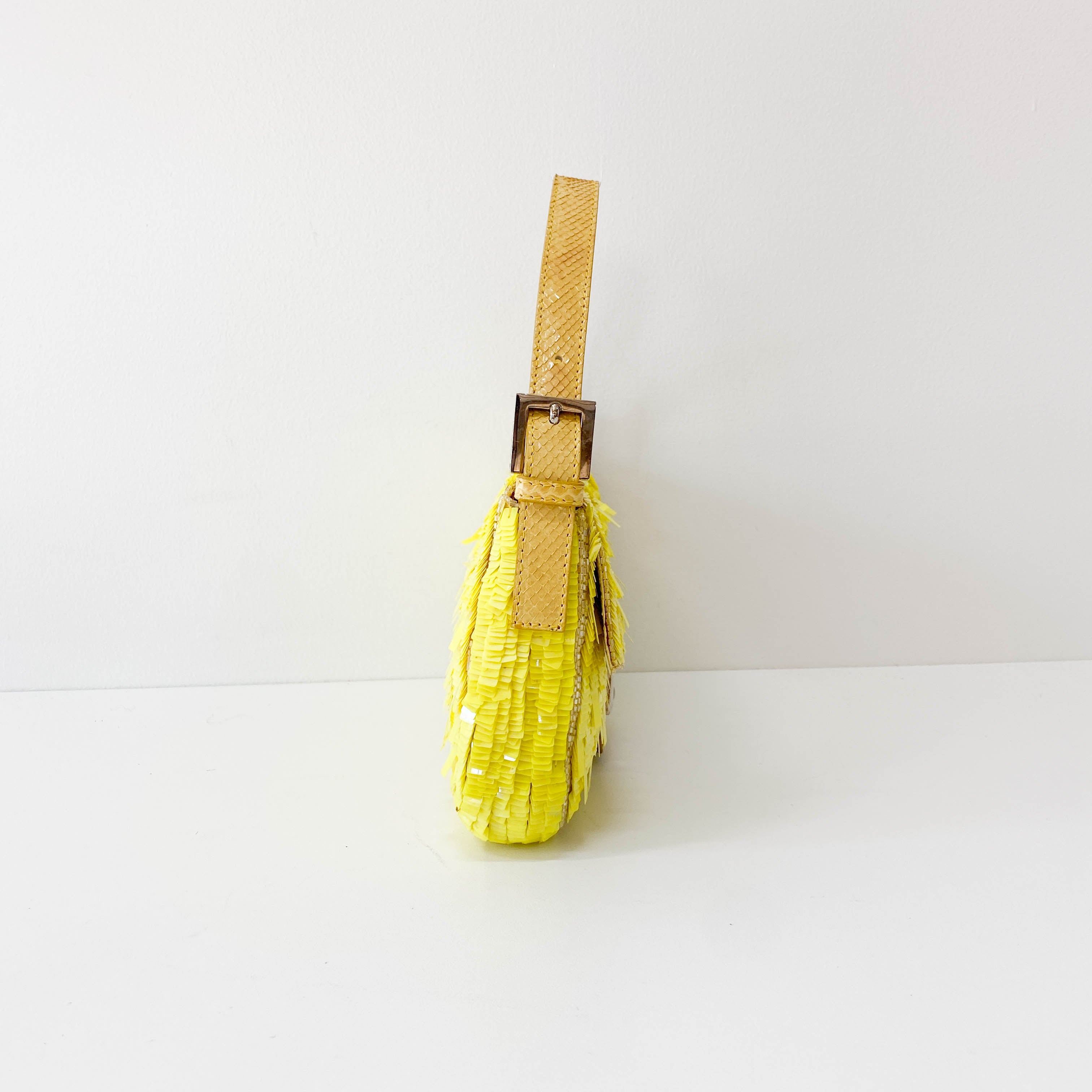 Baguette Yellow Sequin Shoulder Bag