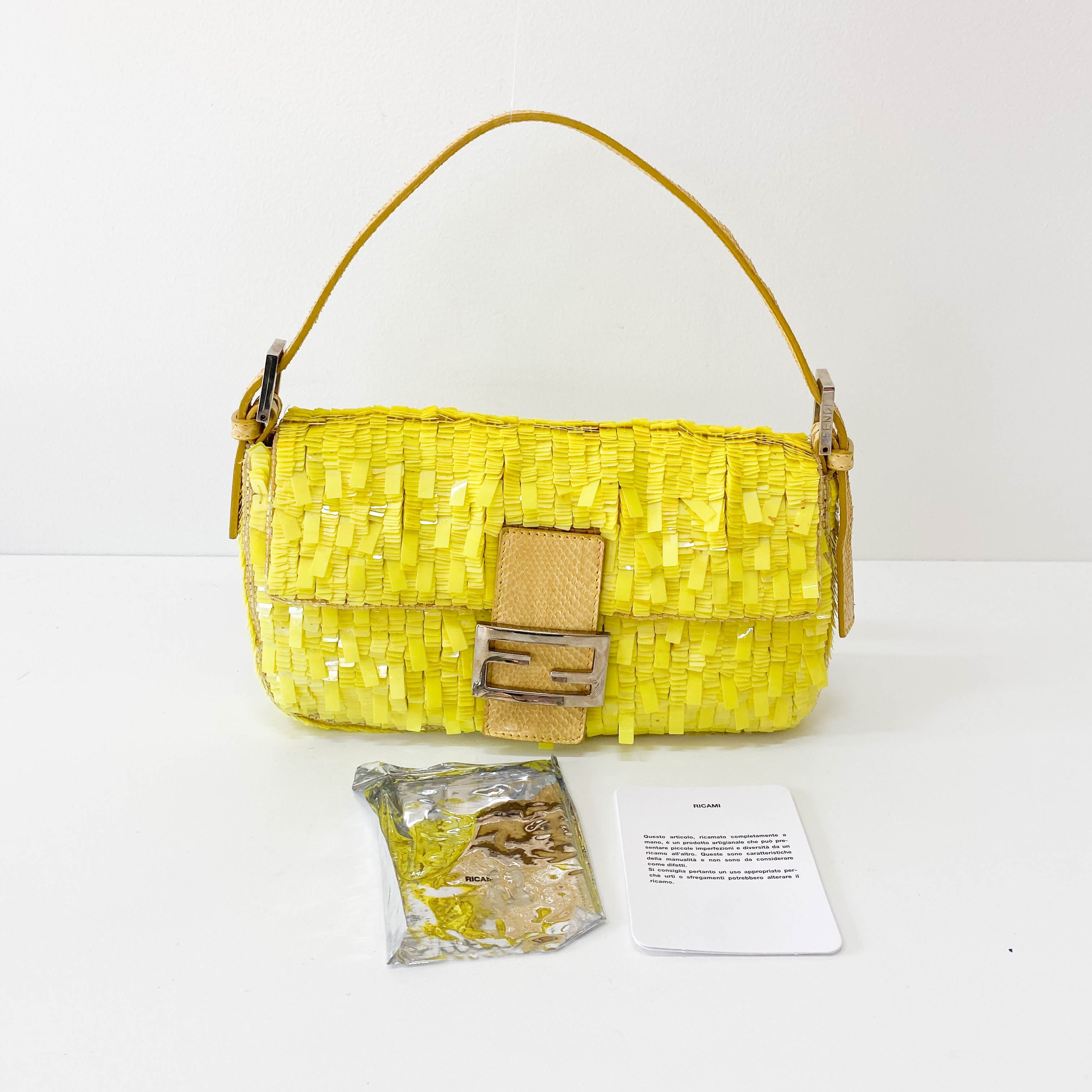 Baguette Yellow Sequin Shoulder Bag