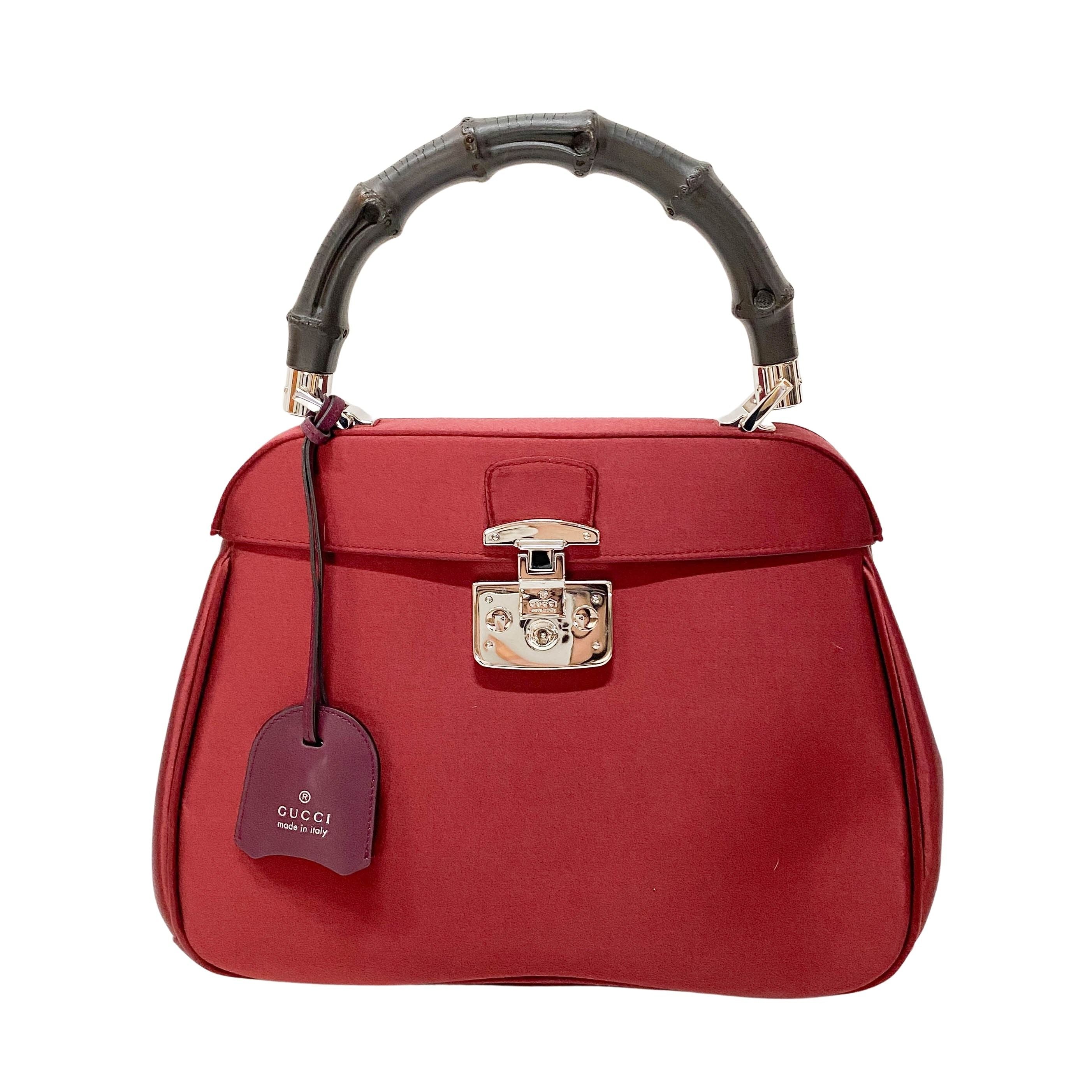 Vintage Red Satin Hand Bag