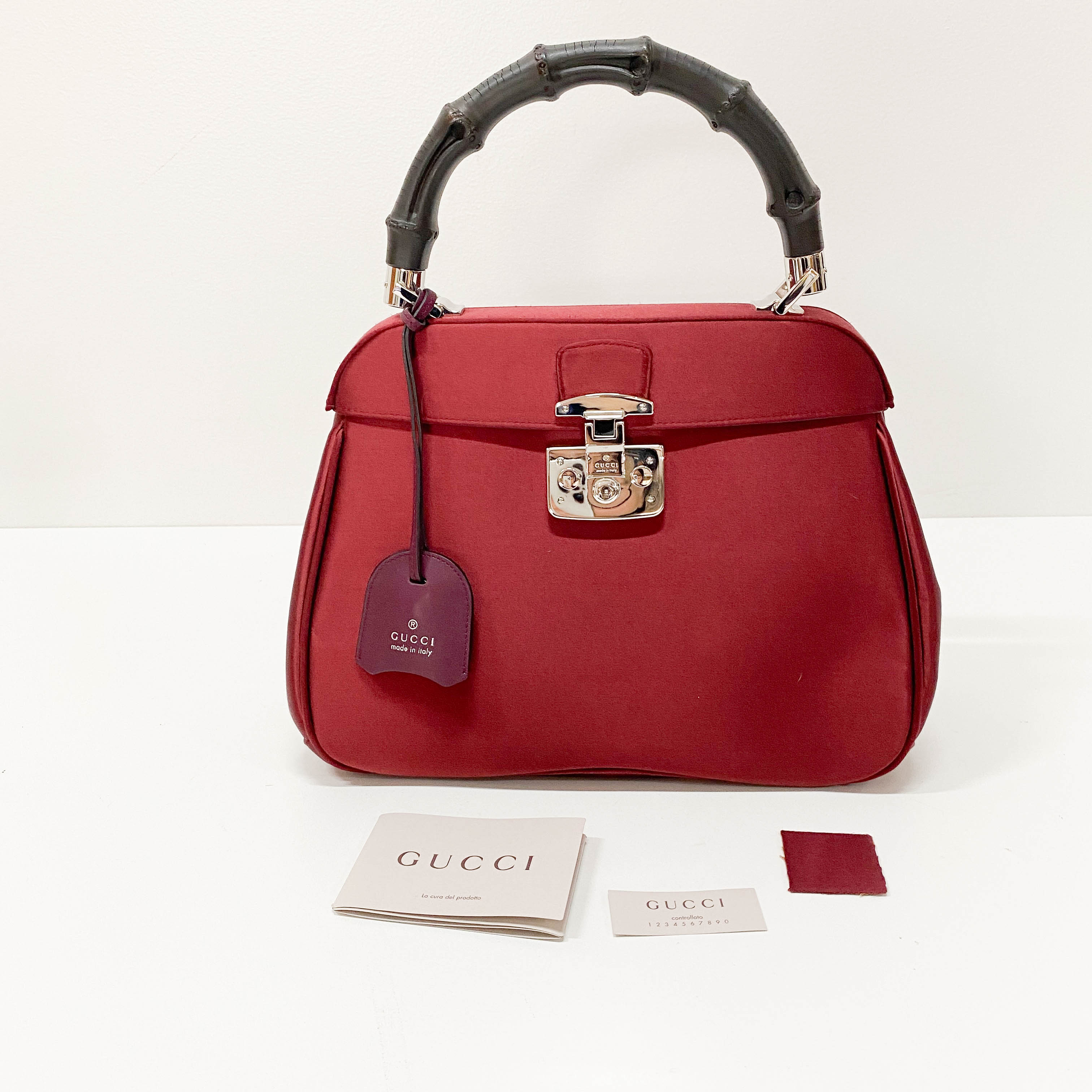 Vintage Red Satin Hand Bag