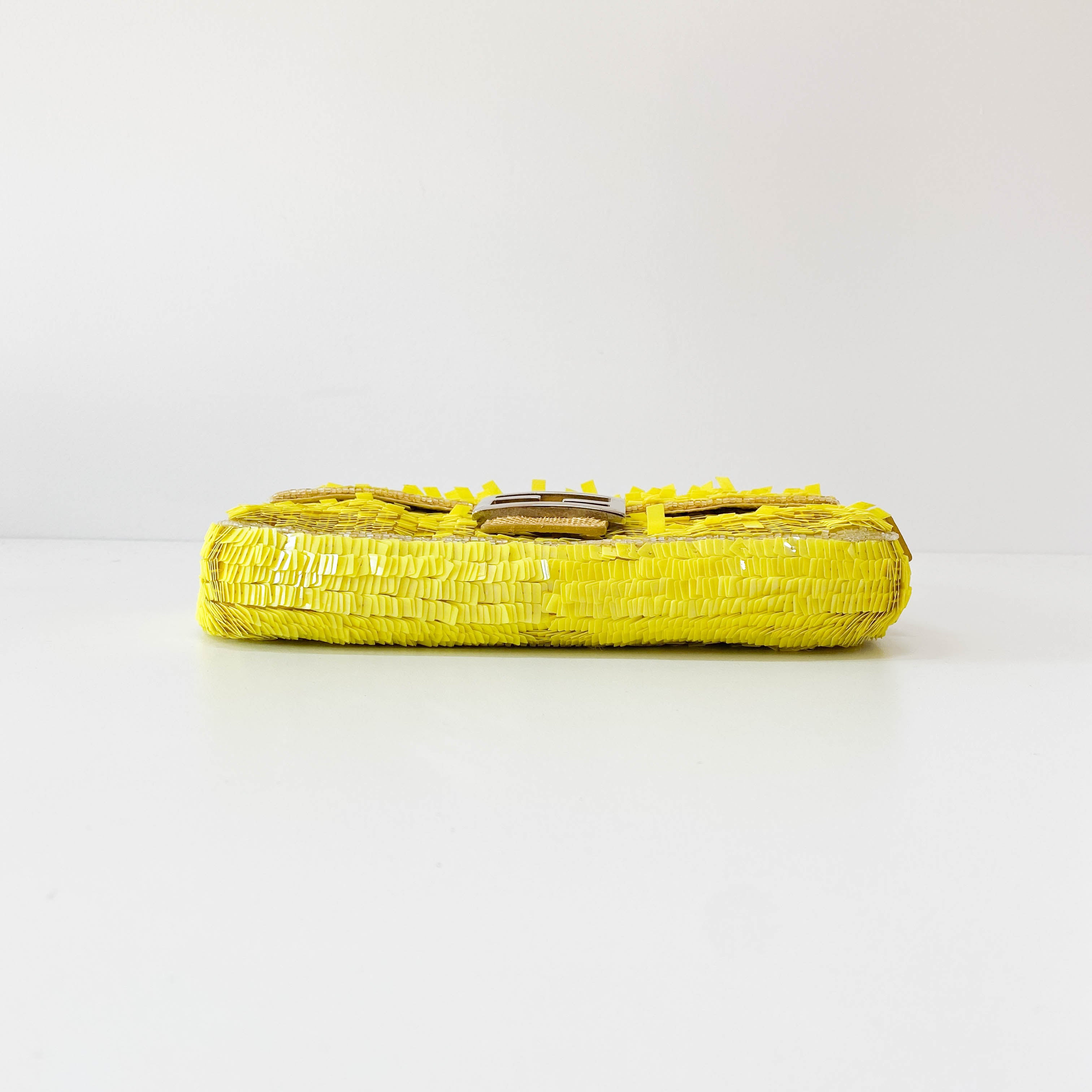 Baguette Yellow Sequin Shoulder Bag