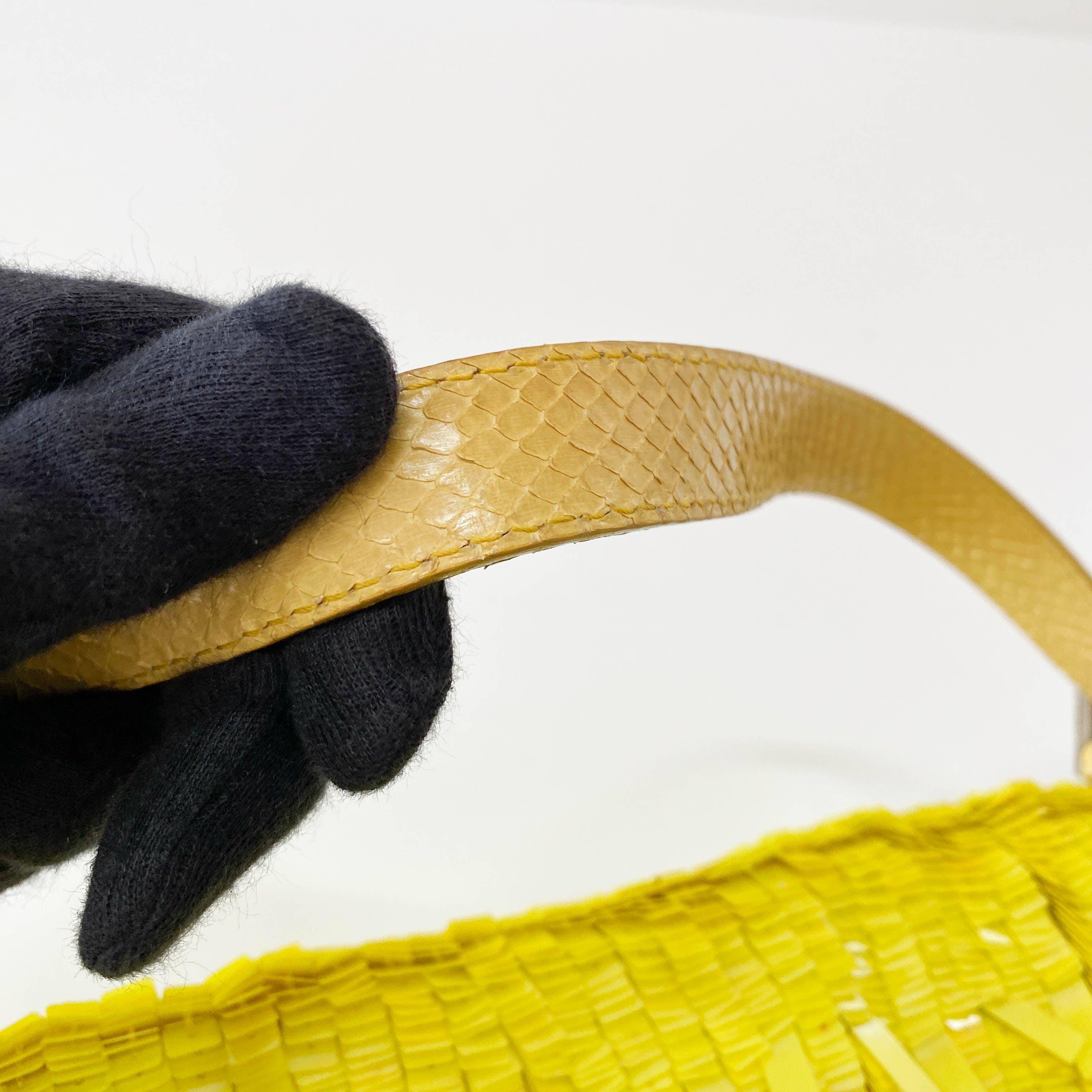 Baguette Yellow Sequin Shoulder Bag