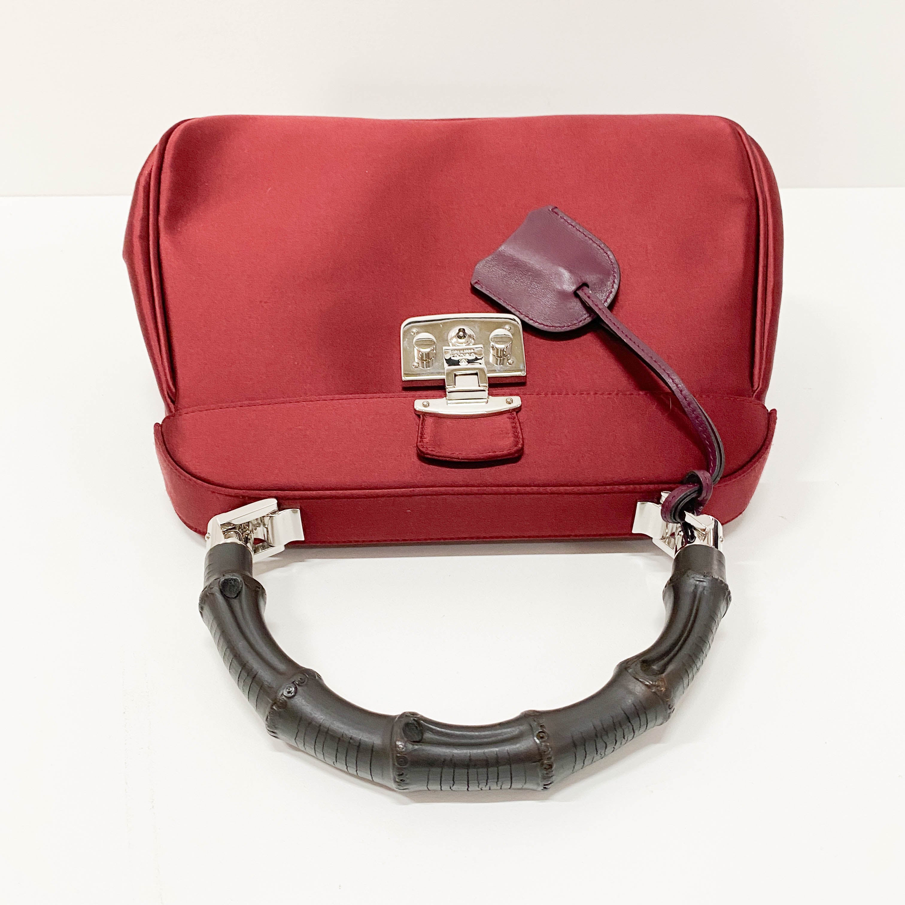 Vintage Red Satin Hand Bag