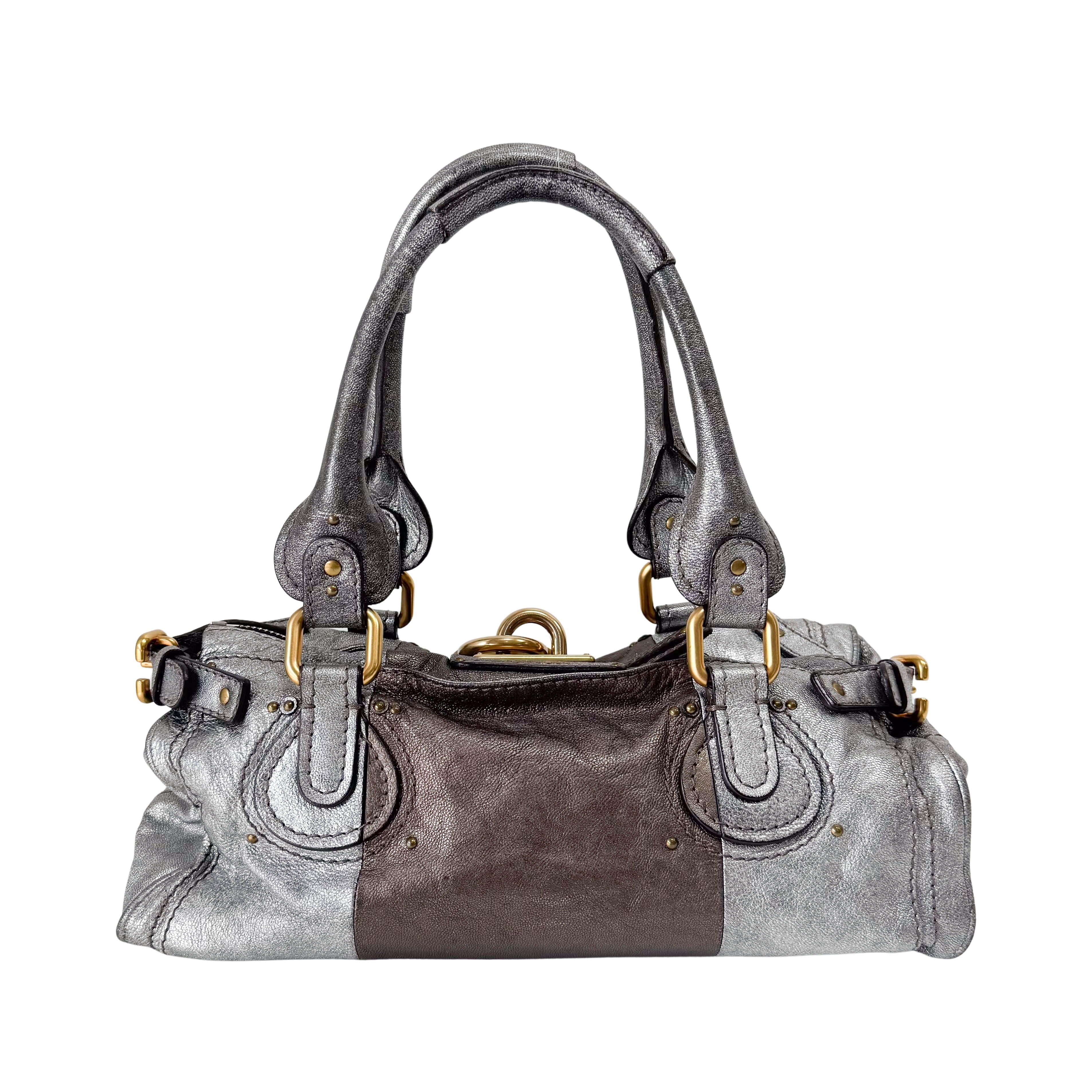 Paddington Silver Leather Bag