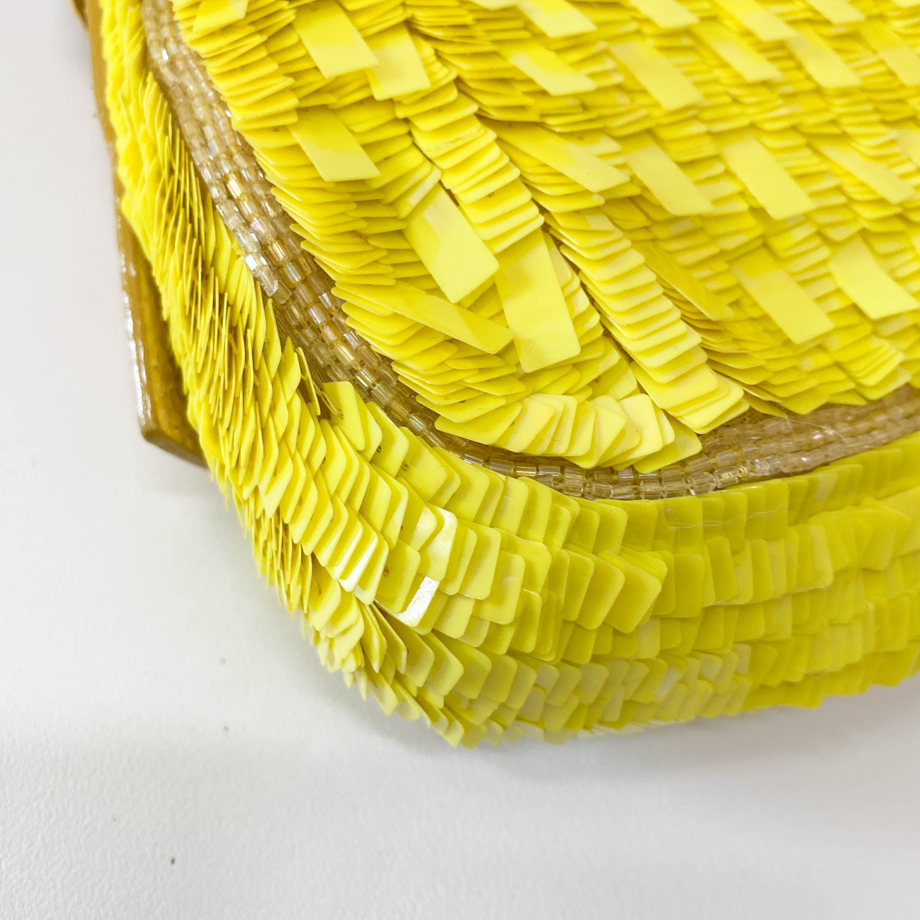 Baguette Yellow Sequin Shoulder Bag