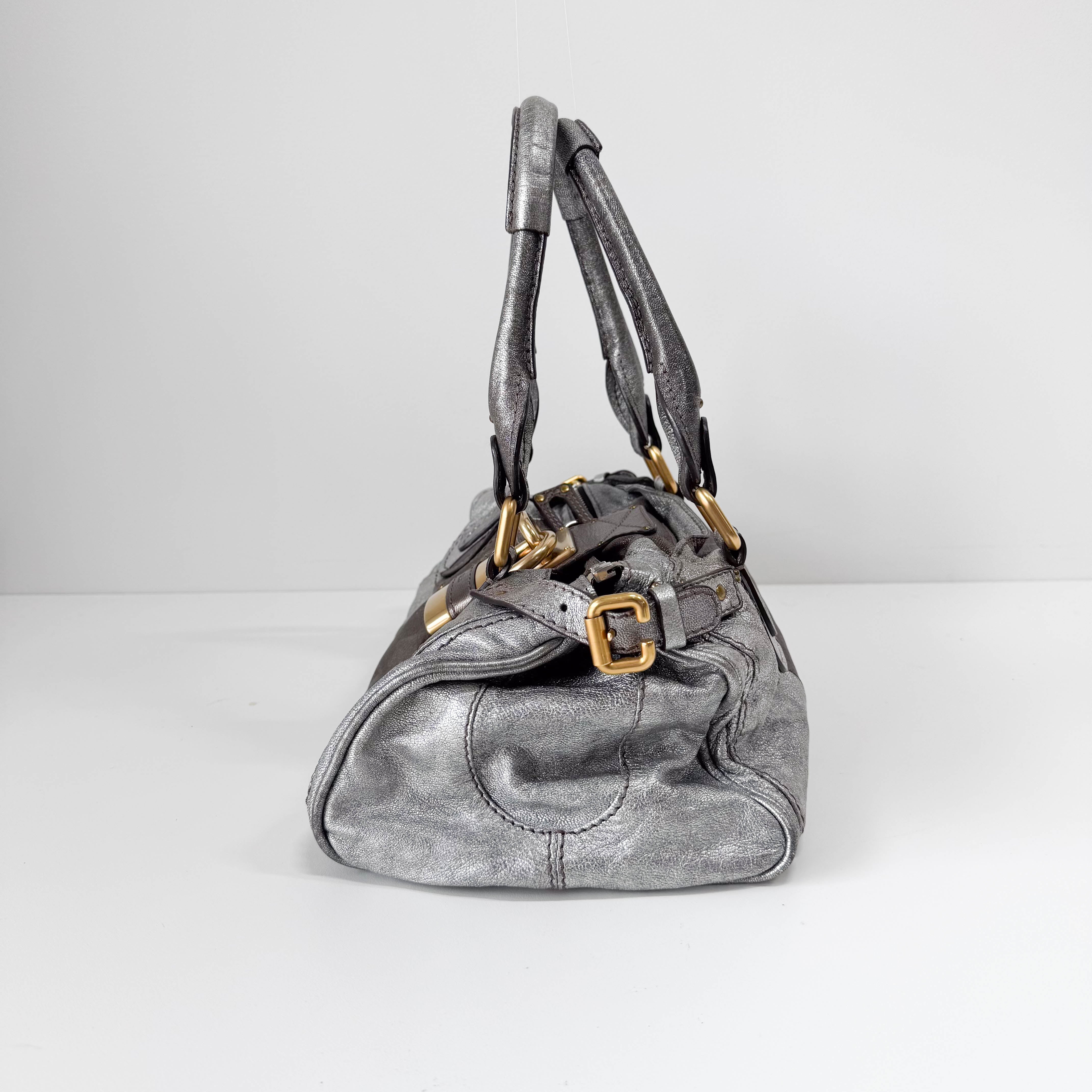 Paddington Silver Leather Bag