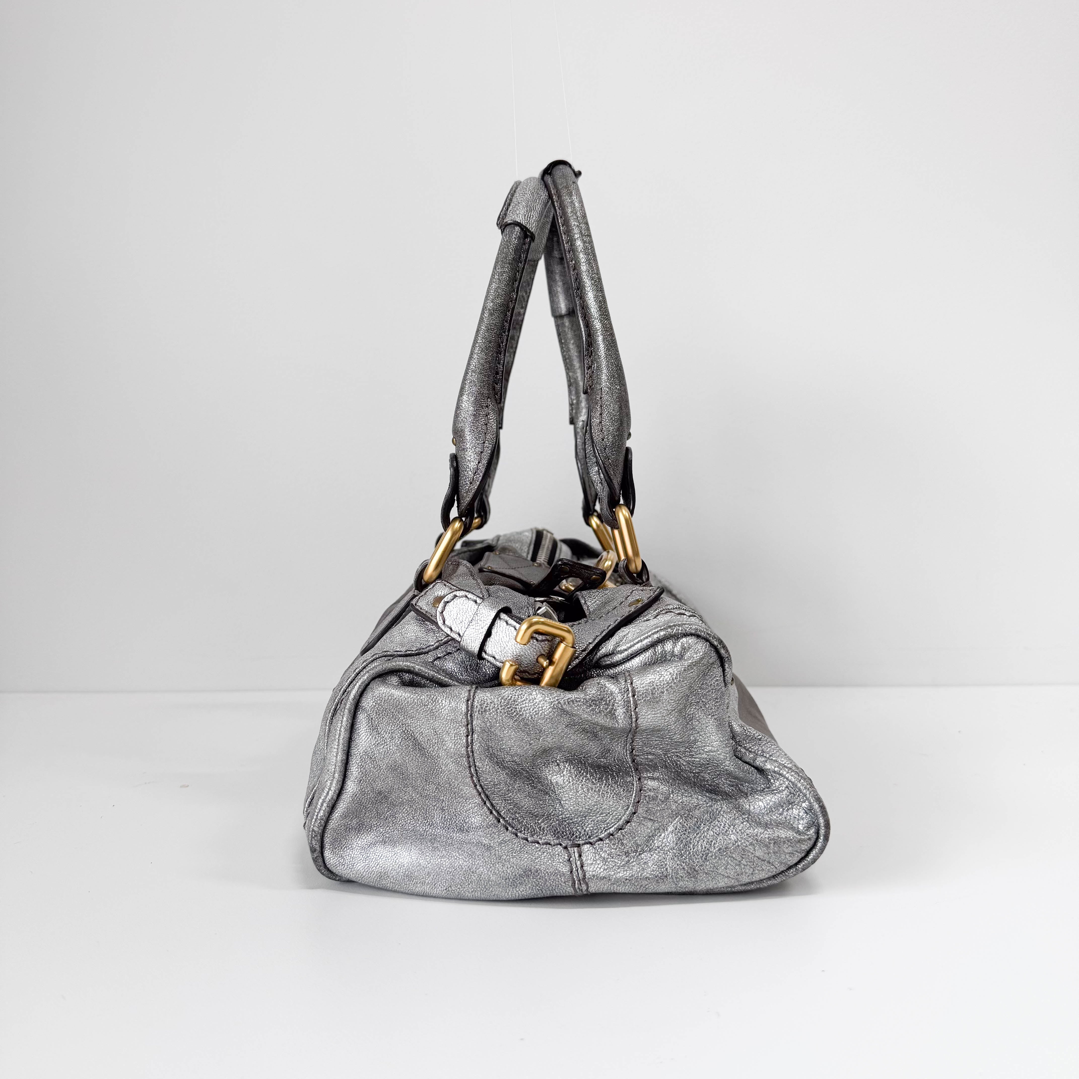 Paddington Silver Leather Bag
