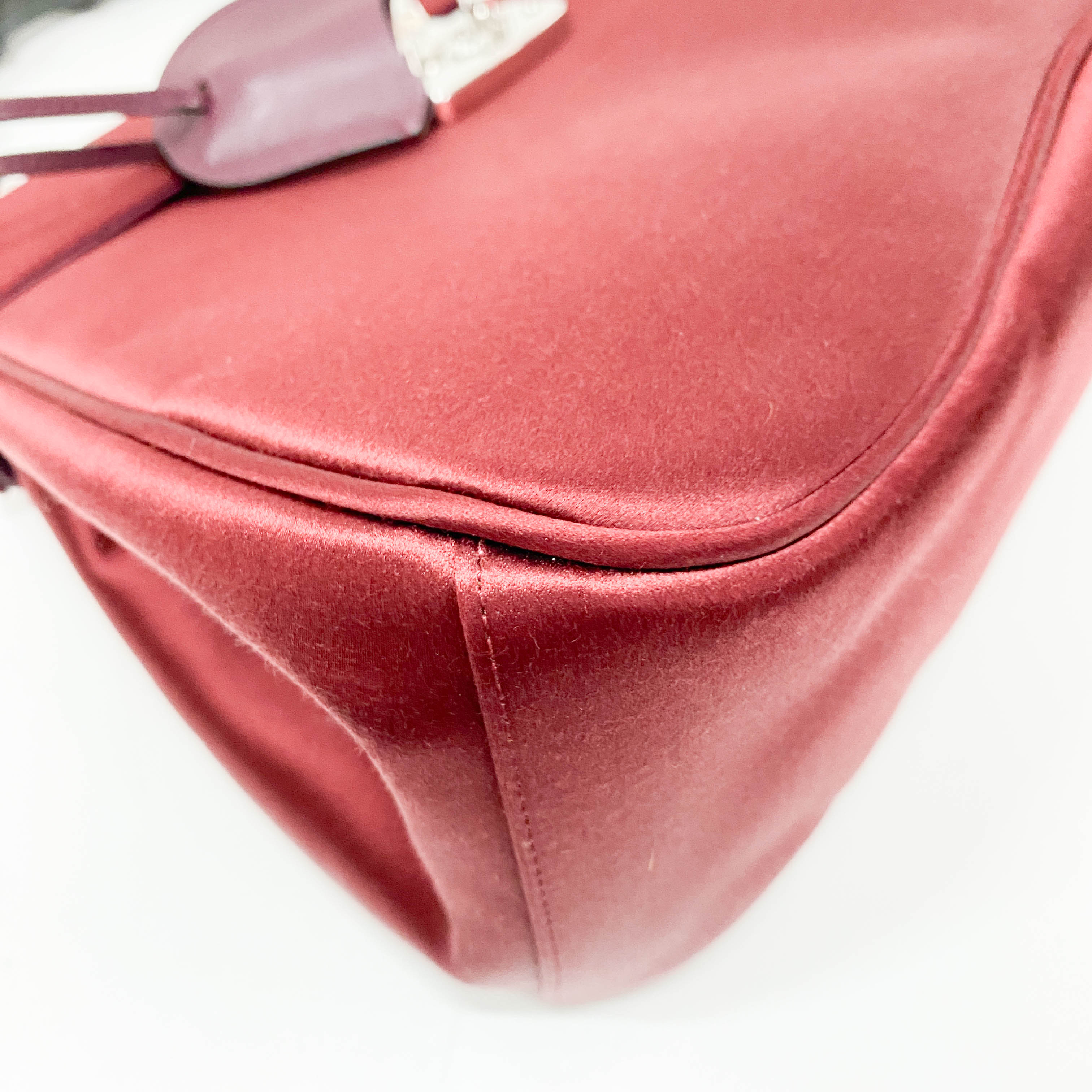 Vintage Red Satin Hand Bag