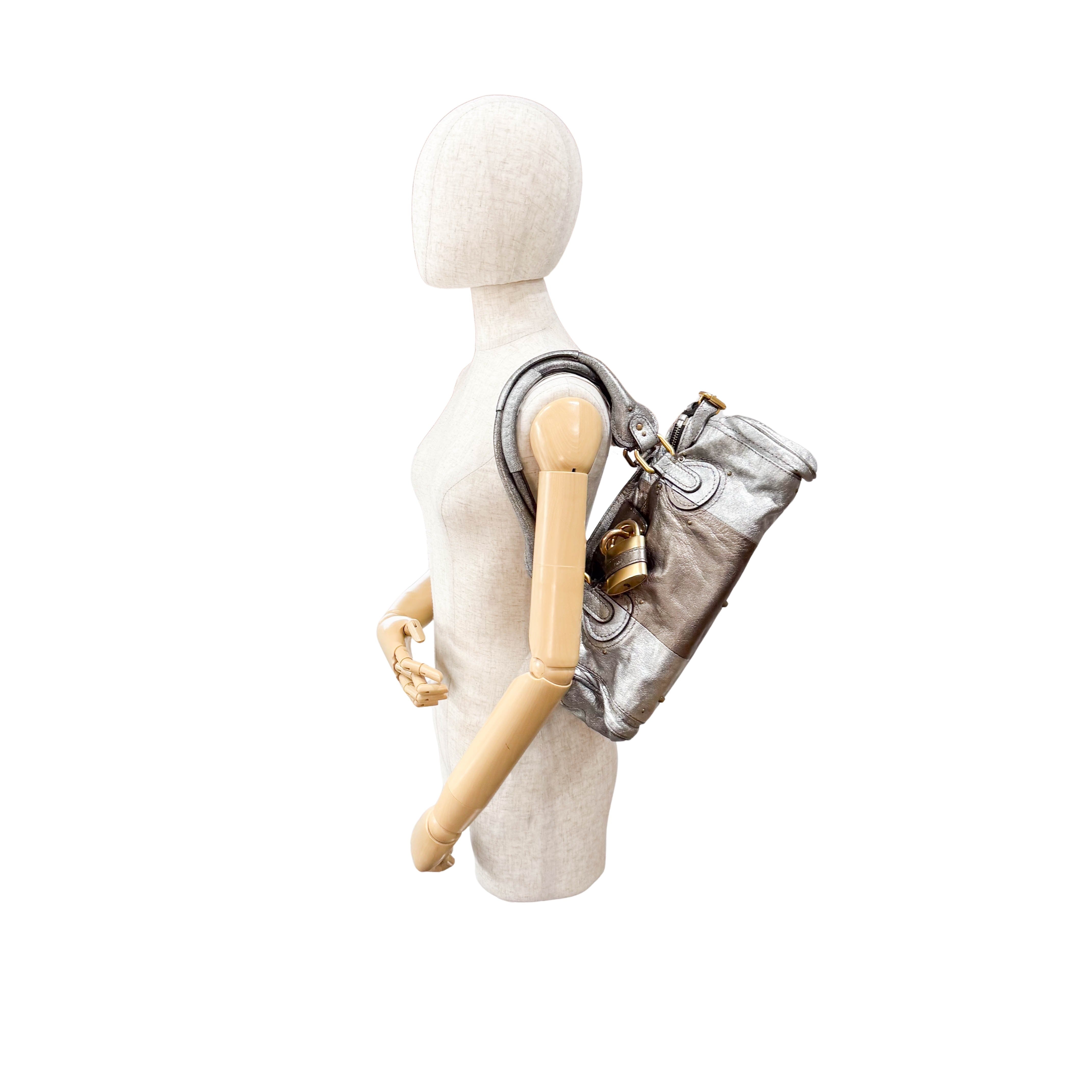 Paddington Silver Leather Bag