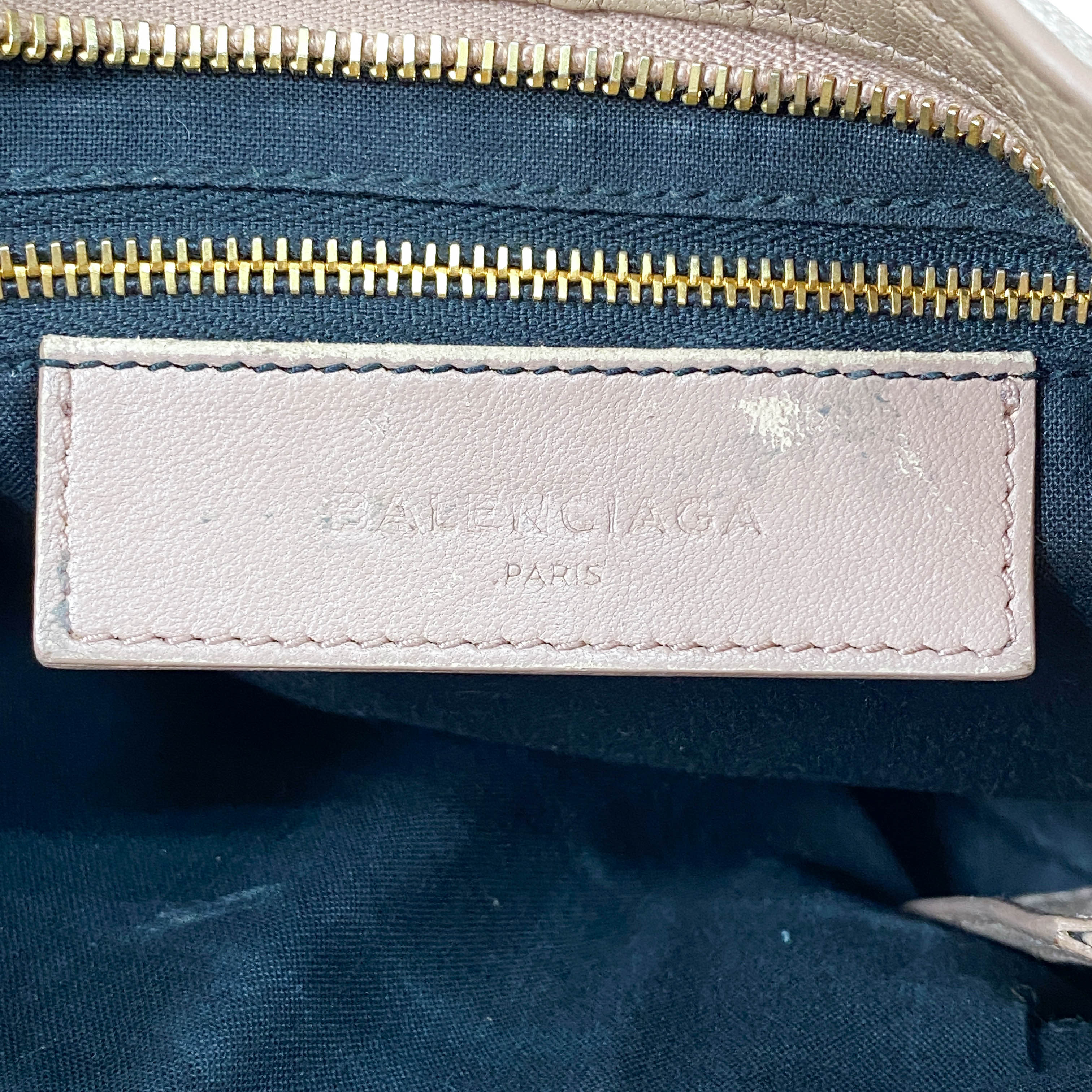 Mini City Beige Leather Top Handle Bag