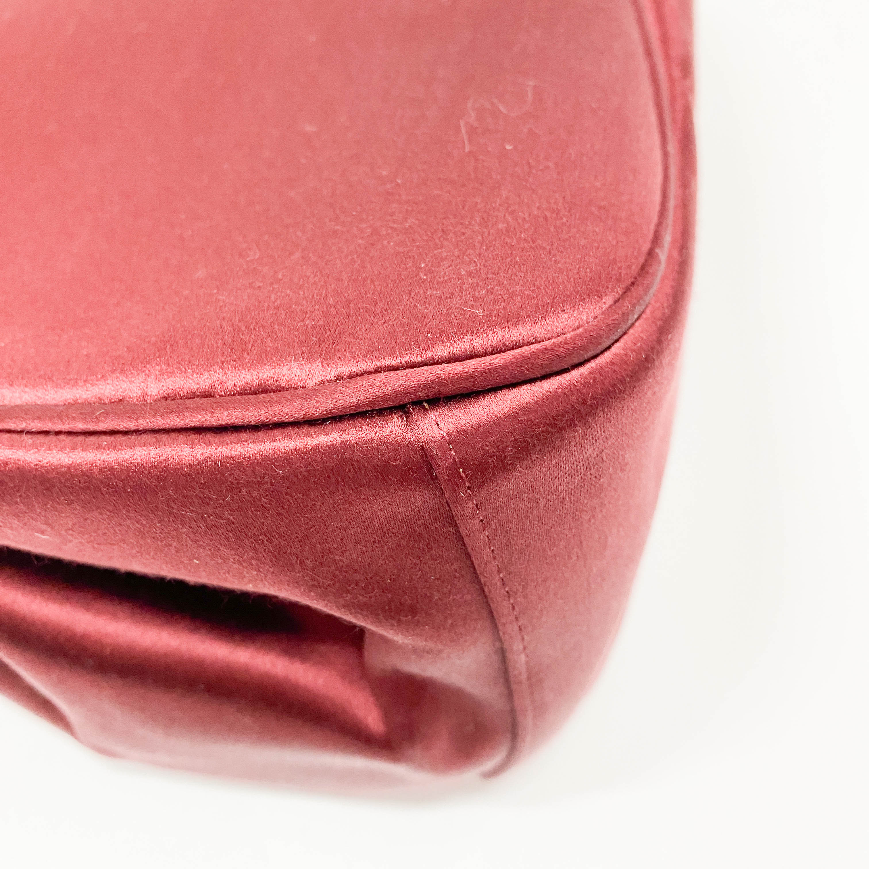 Vintage Red Satin Hand Bag