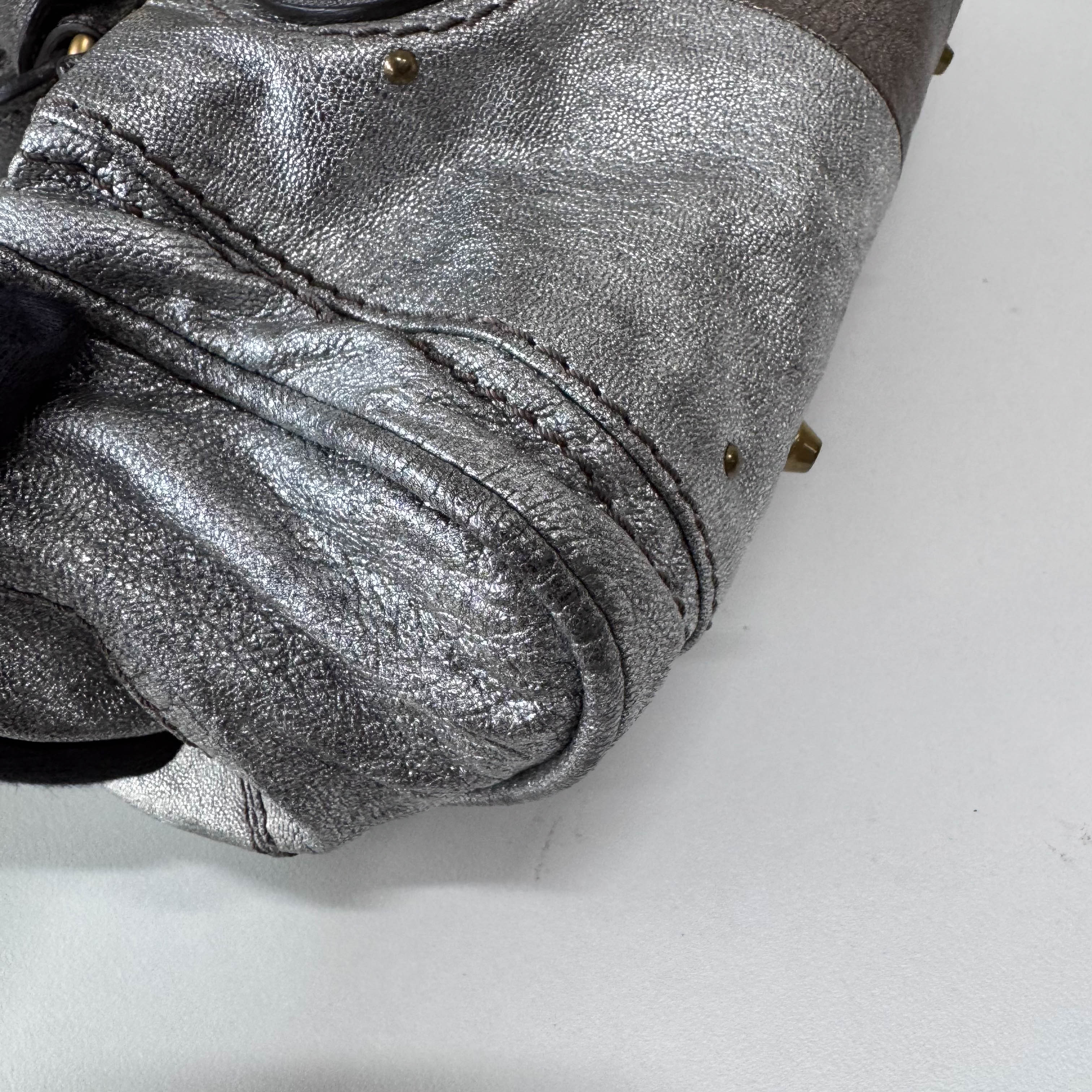 Paddington Silver Leather Bag