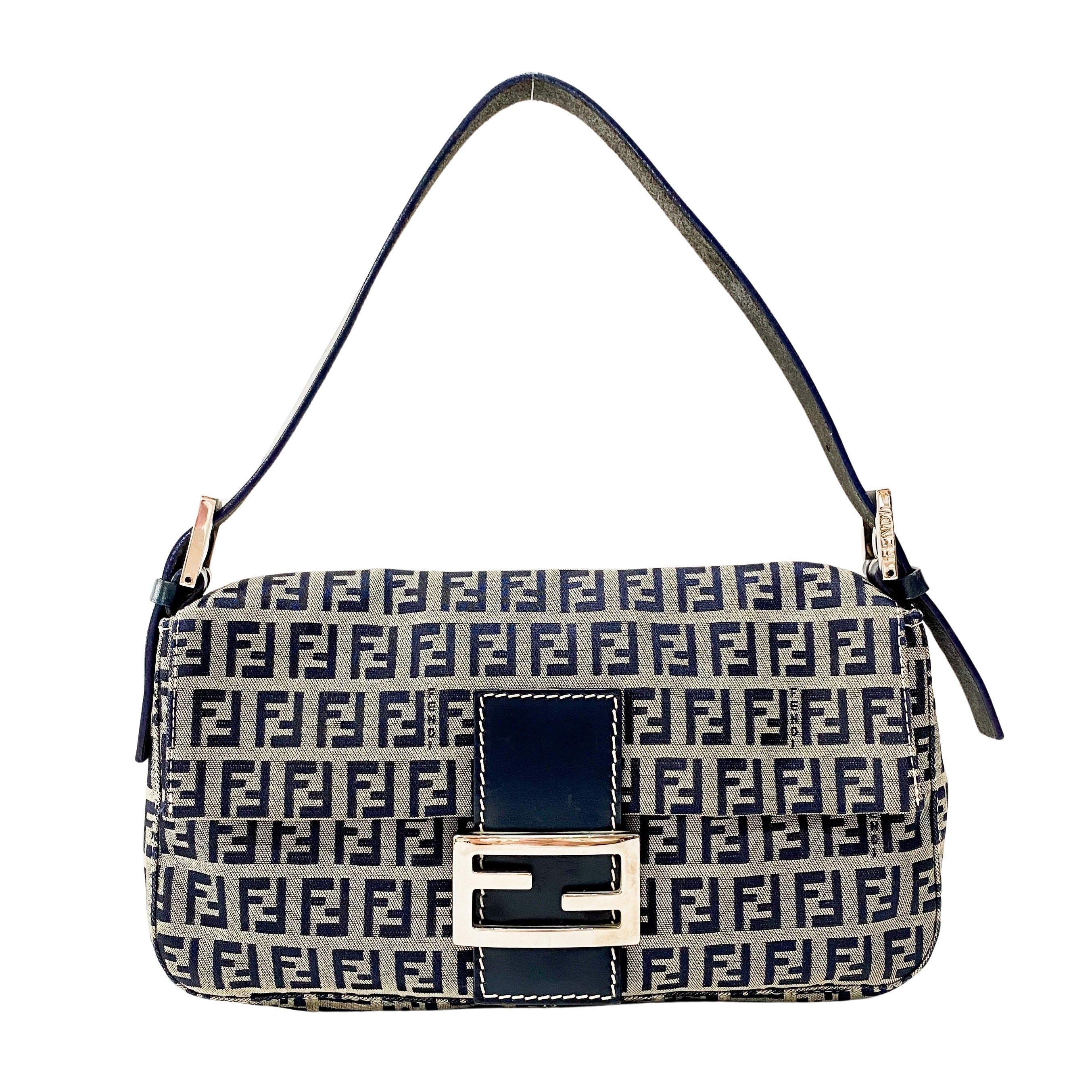 Zucchino Baguette Grey Coated Canvas Shoulder Bag